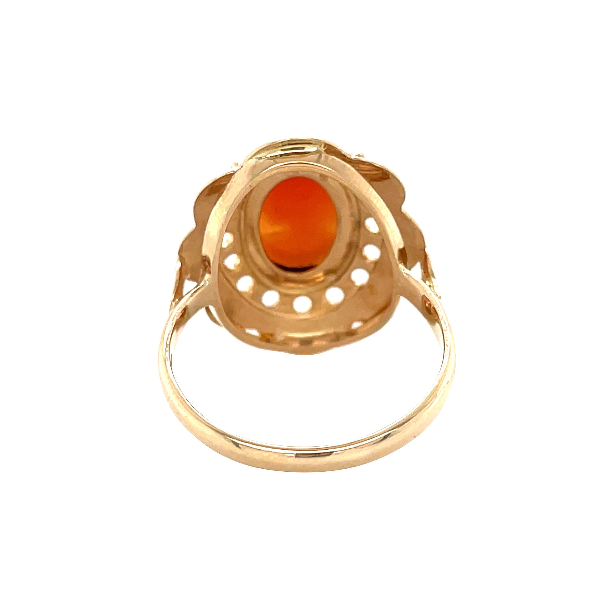 Gouden vintage ring met camee 14 kt