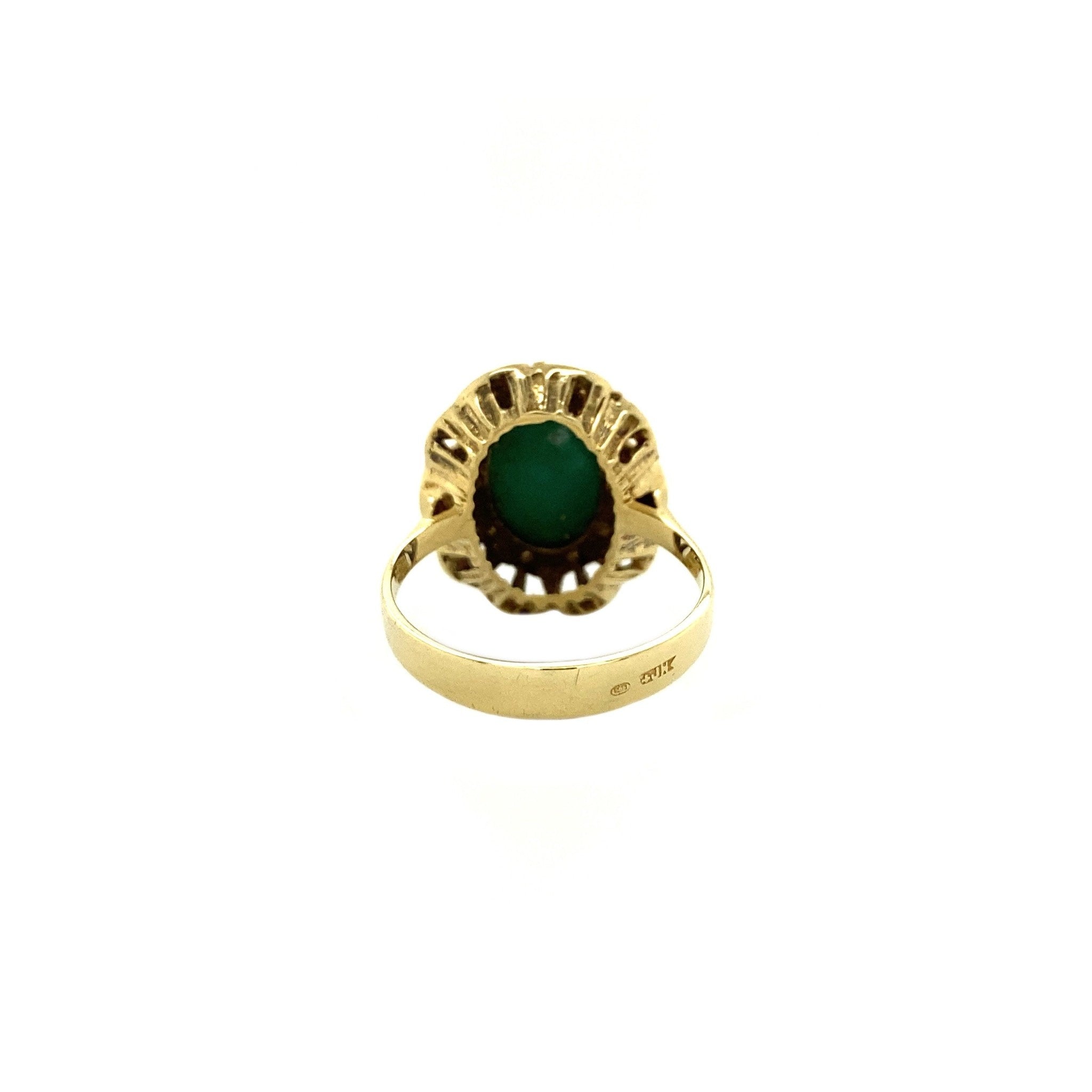 14 kt gold ring with turquoise