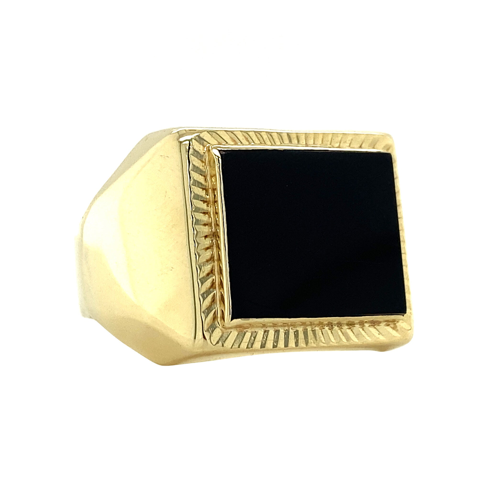 Gouden ring met onyx 14 krt