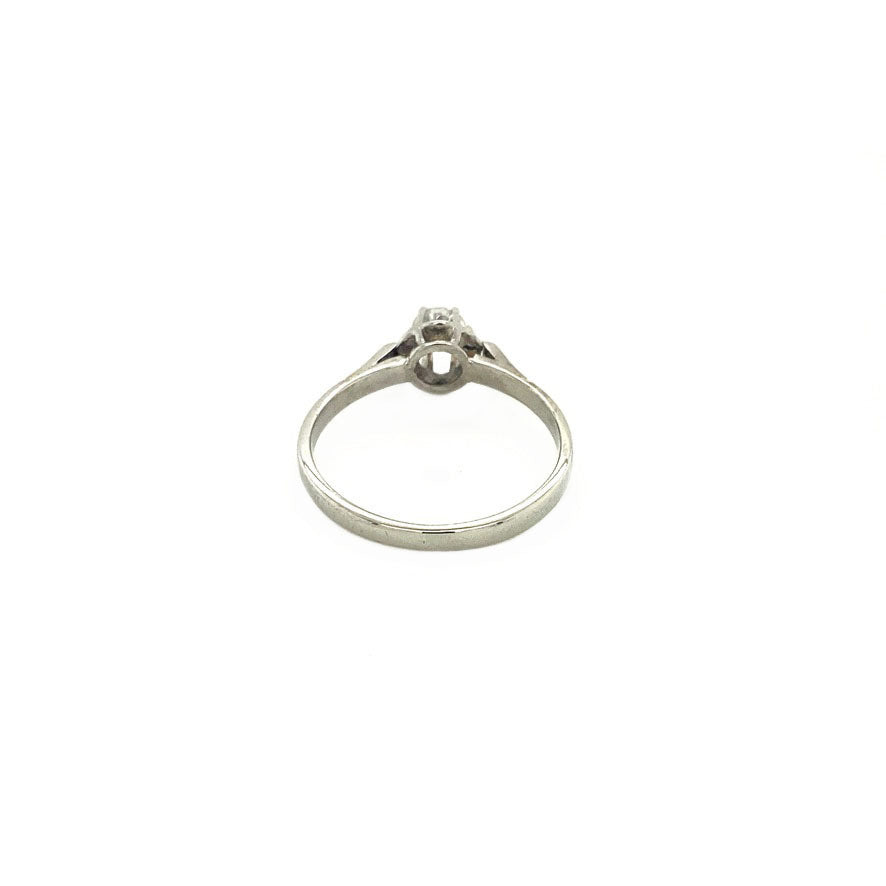 Witgouden solitair ring met diamant 14 krt