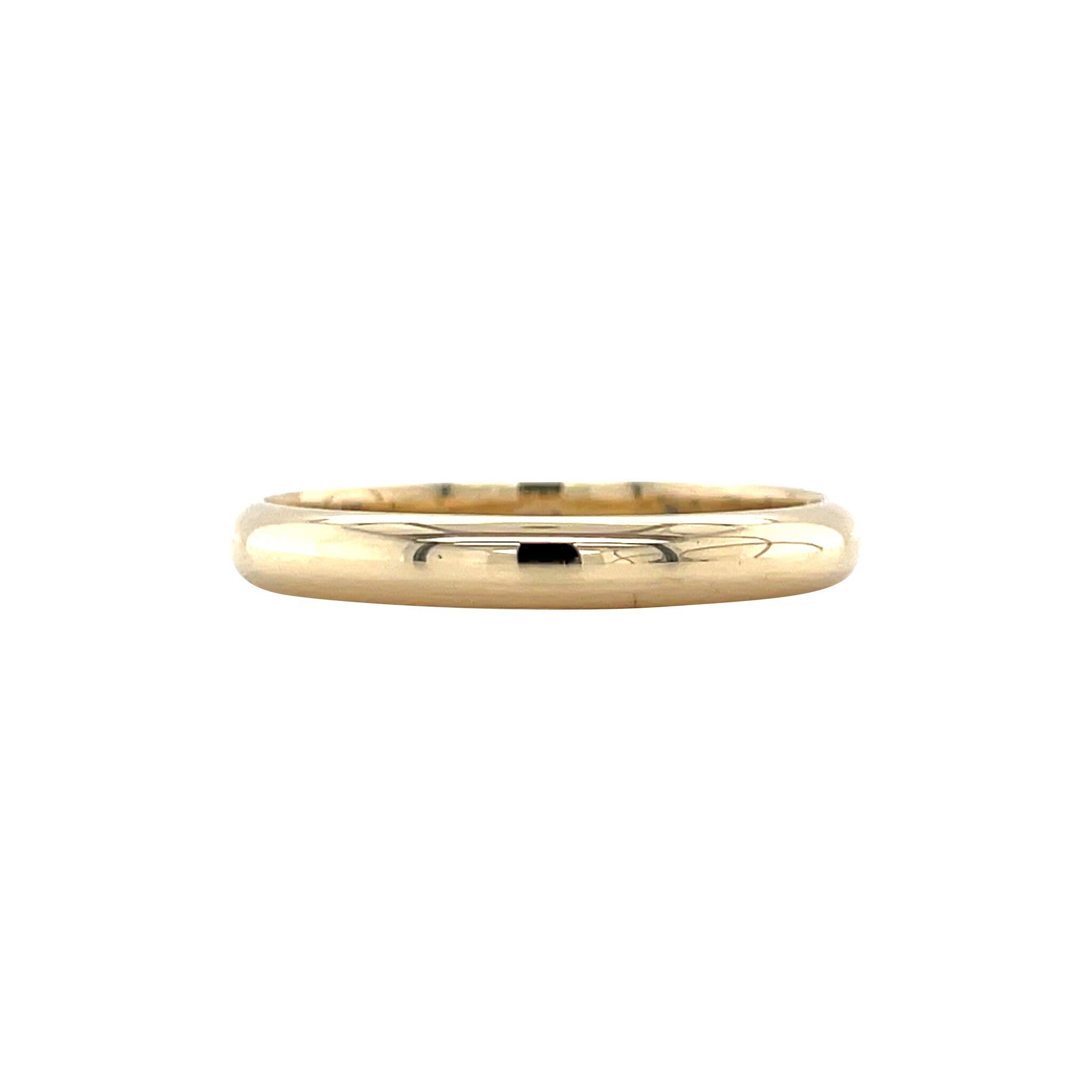 Gouden gladde vintage trouw ring 14 kt