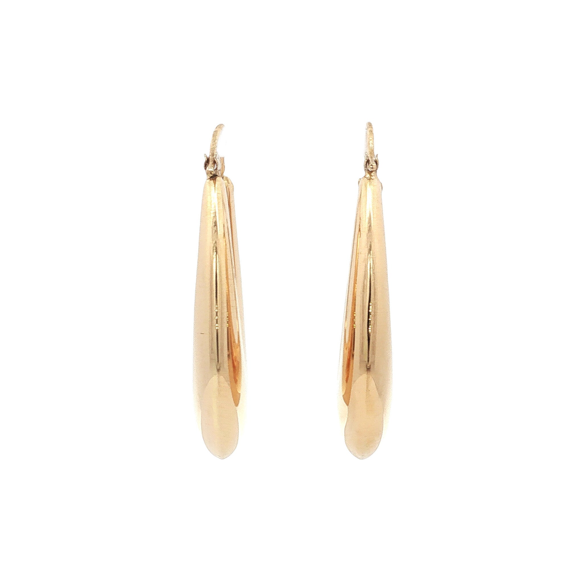 Gold vintage smooth earrings 18 kt