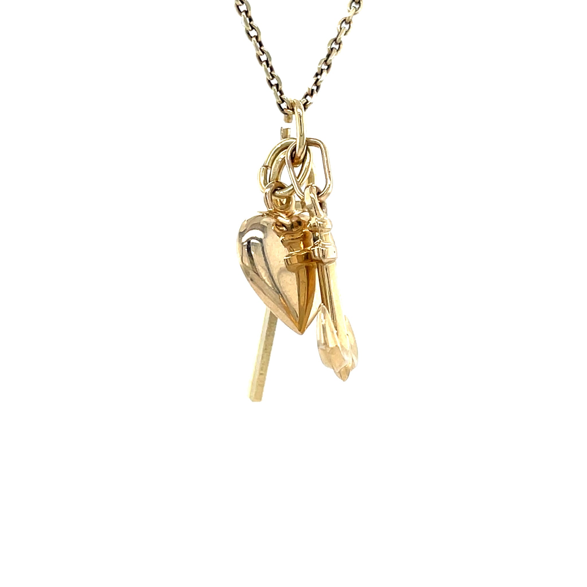 Vintage gold "Faith, Hope and Love" pendant, 14 kt