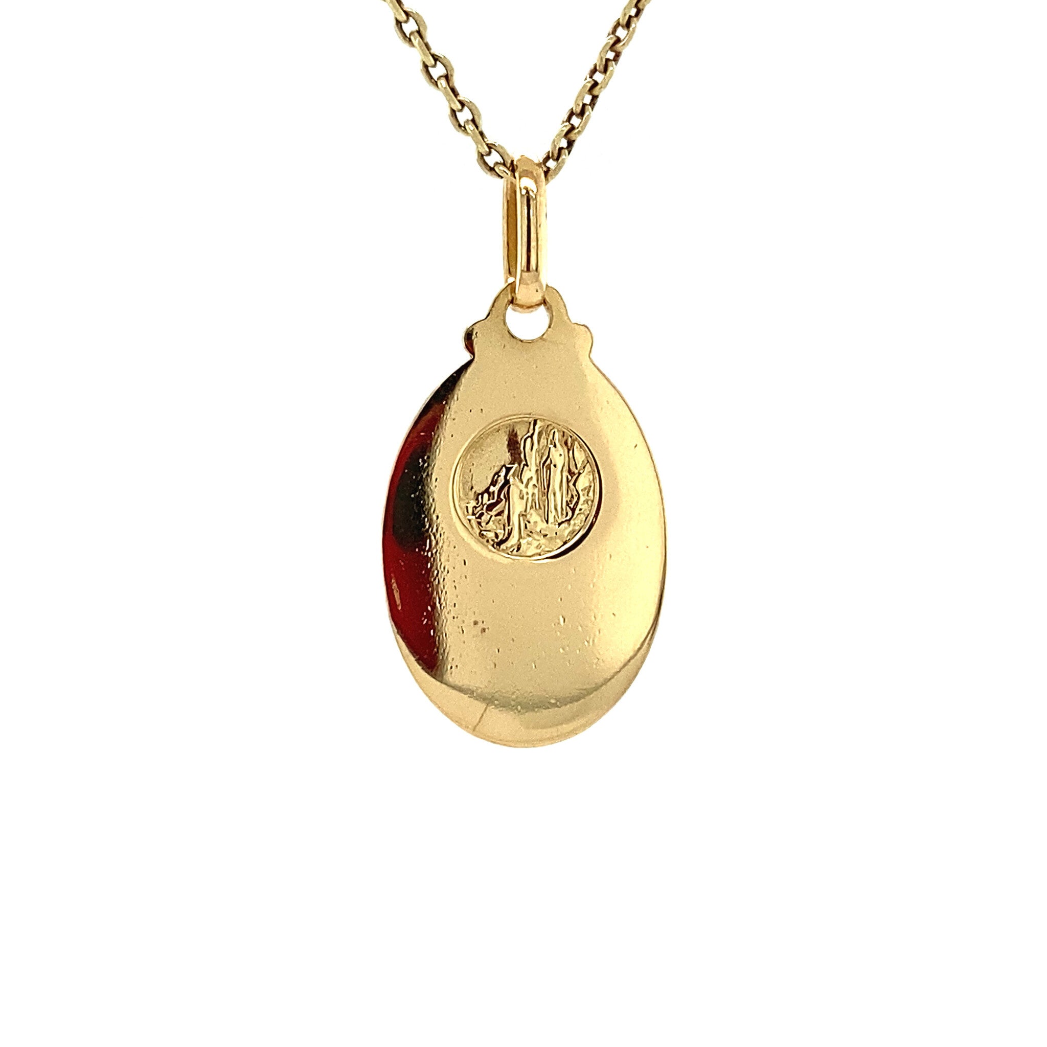 Gold pendant maria with veil 18 krt