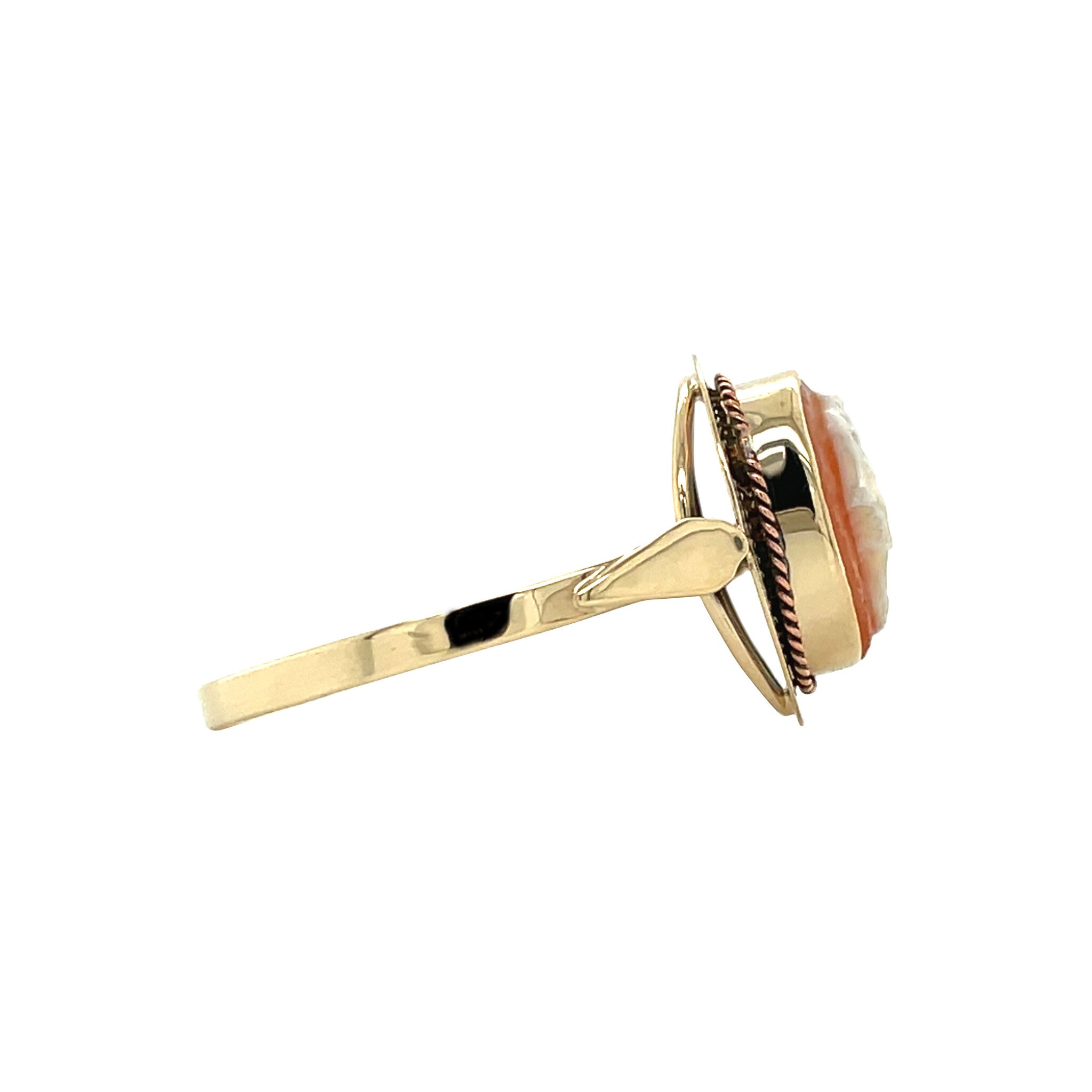Gouden vintage ring met camee 14 kt