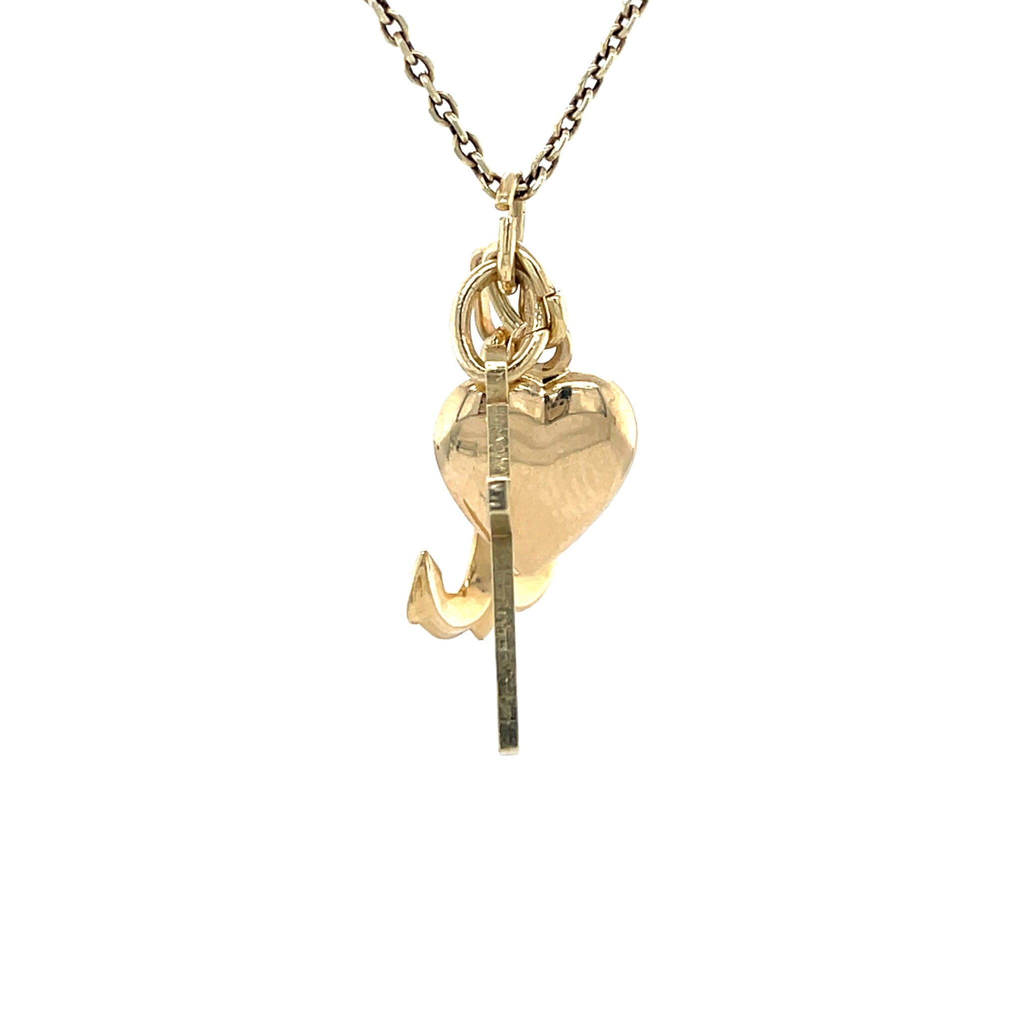Vintage gold "Faith, Hope and Love" pendant, 14 kt