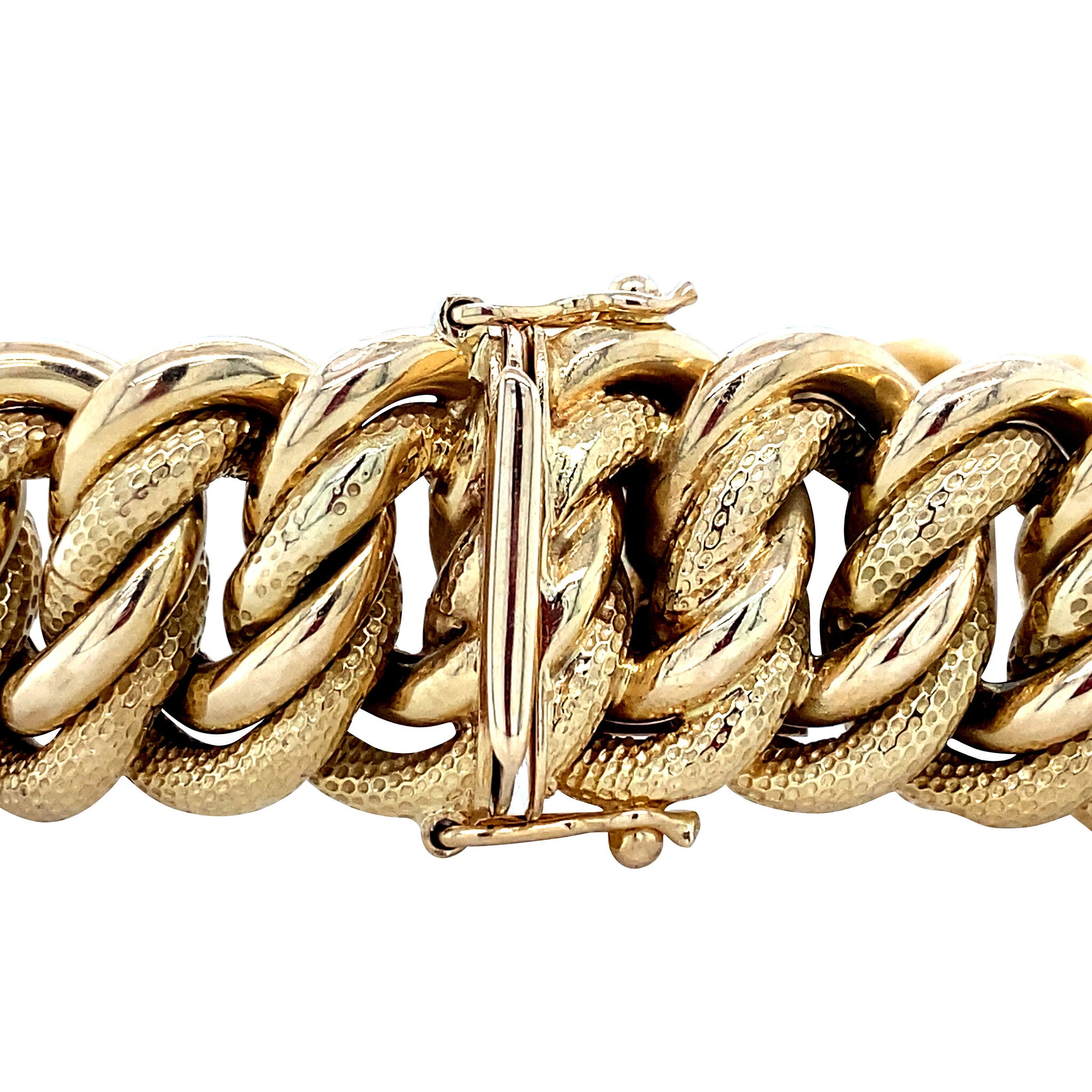 Gold curb bracelet 18 krt