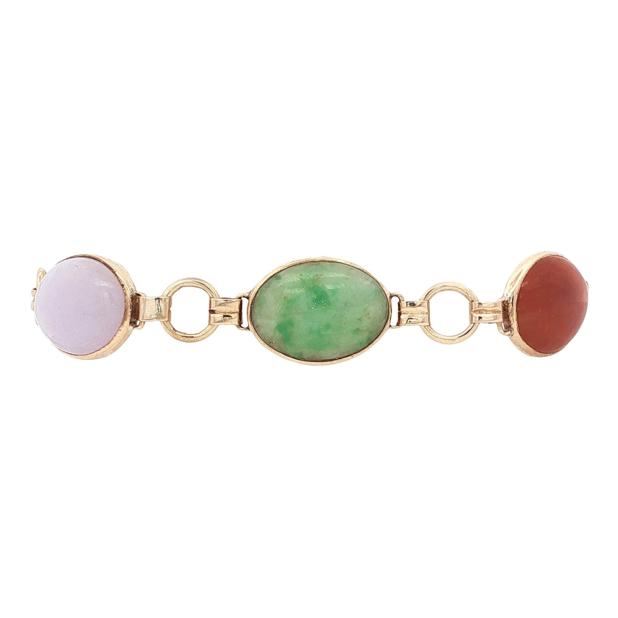 Gouden armband met jade 14 kt