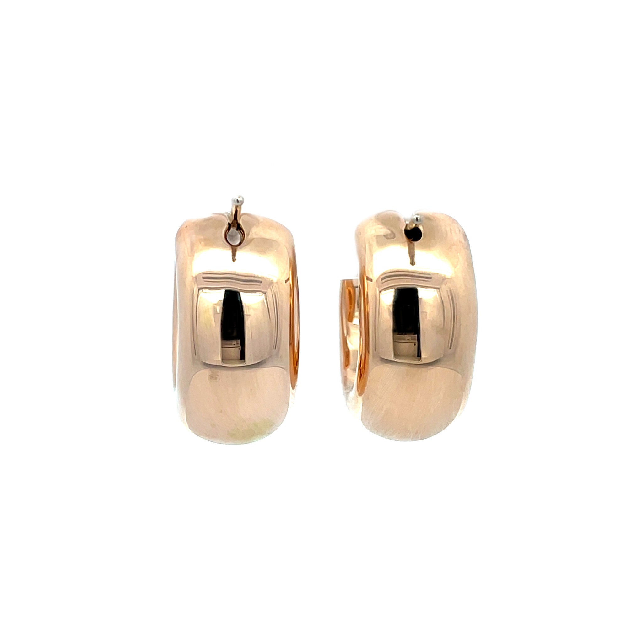 Roségouden vintage gladde oorringen 14 kt