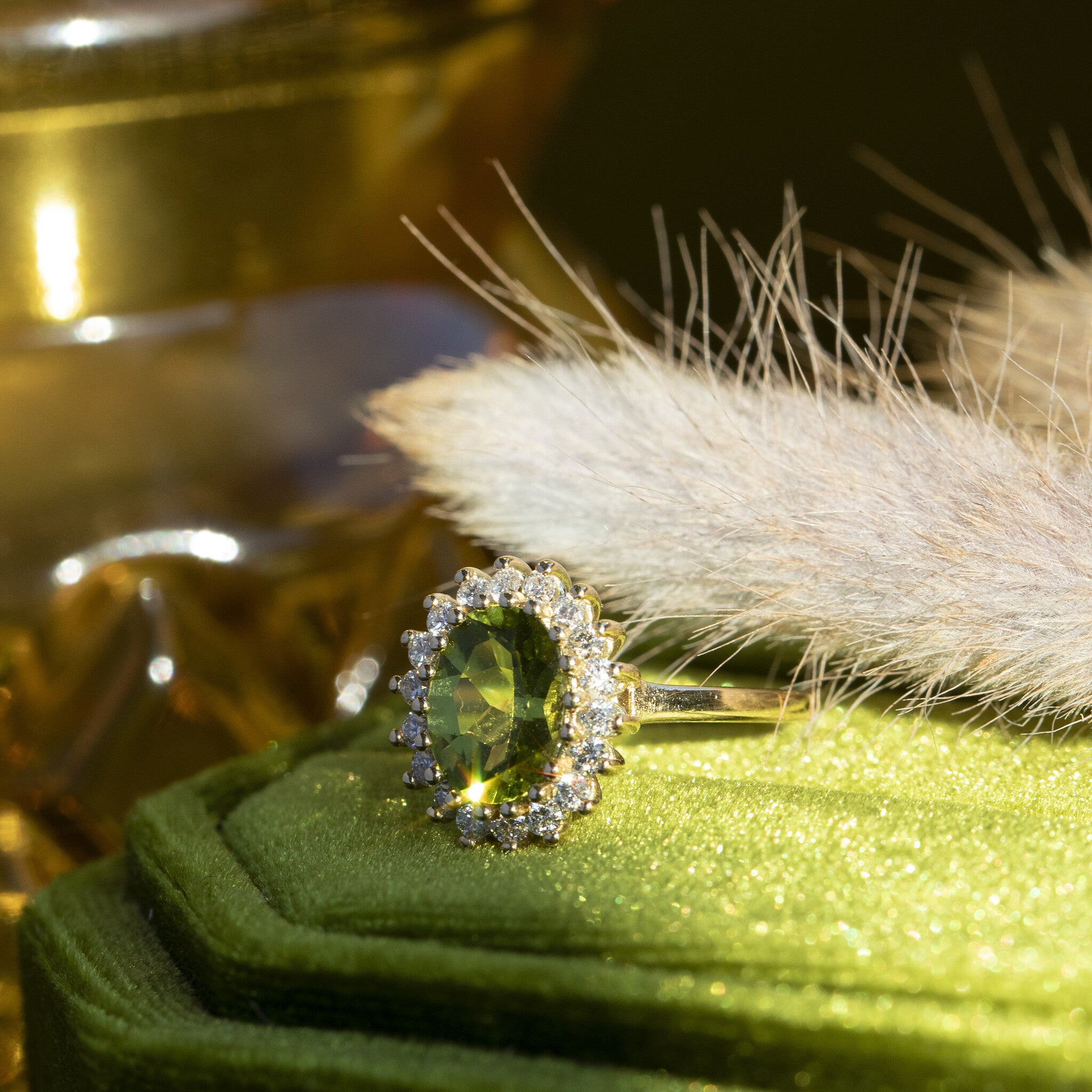 Lady Di ring 14 krt - Lime