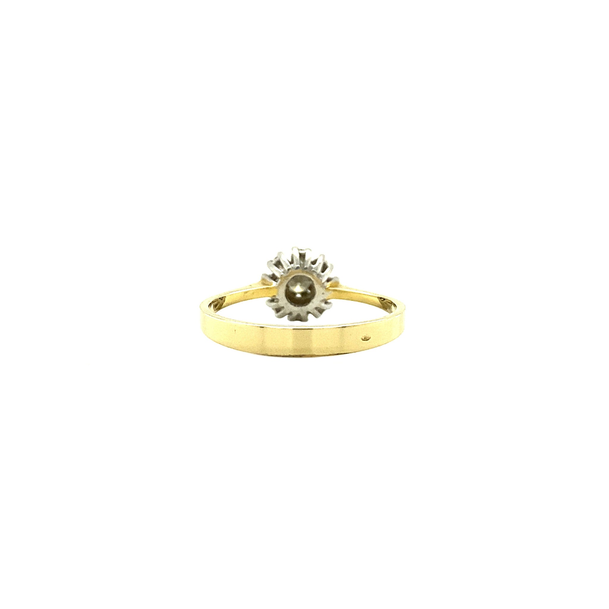 Gouden entourage ring met diamant 14 krt