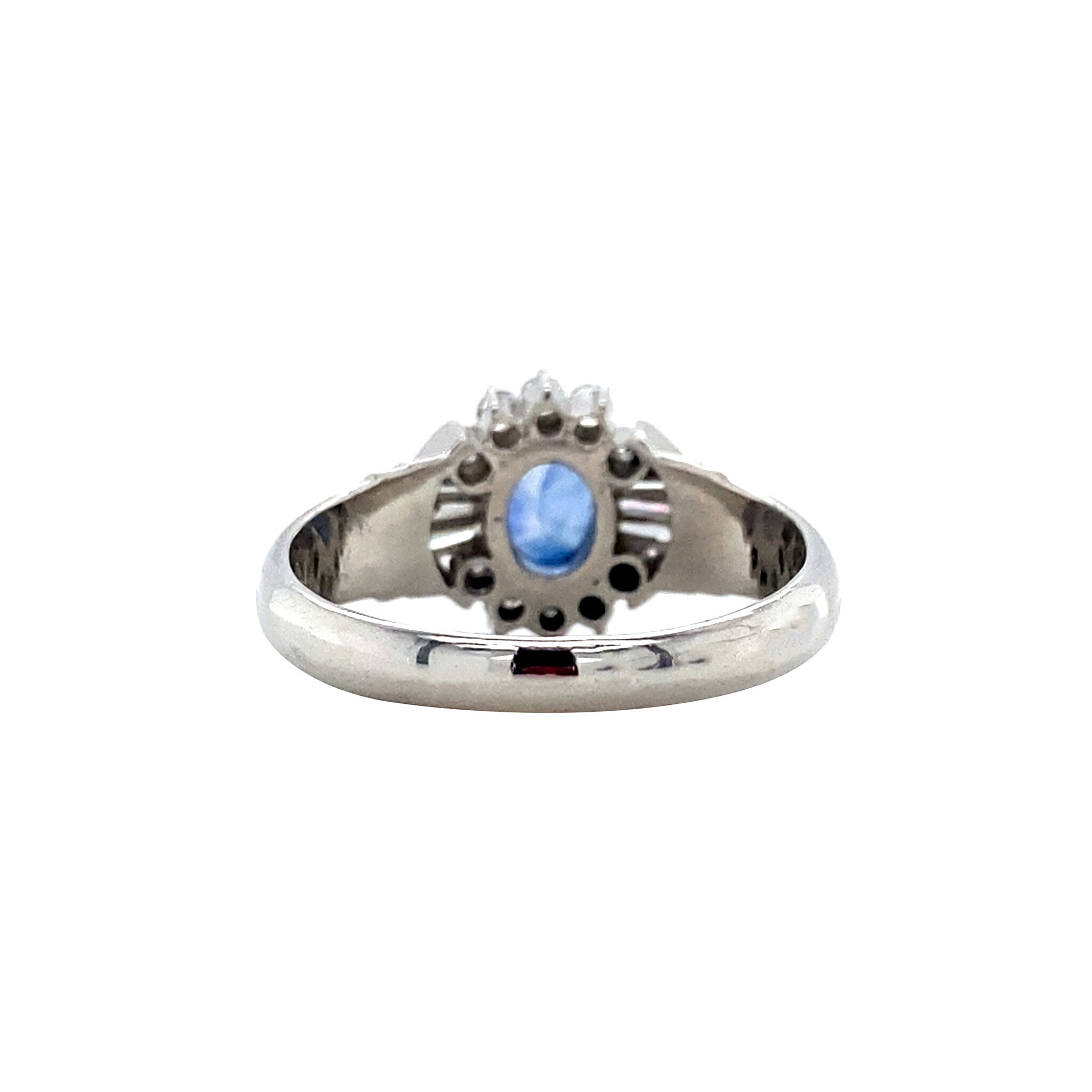 Platinum vintage entourage ring with sapphire and diamond 900