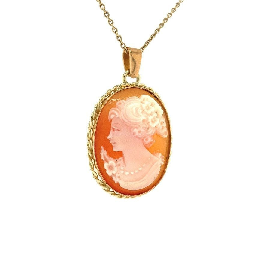 Gouden hanger met camee 14 krt