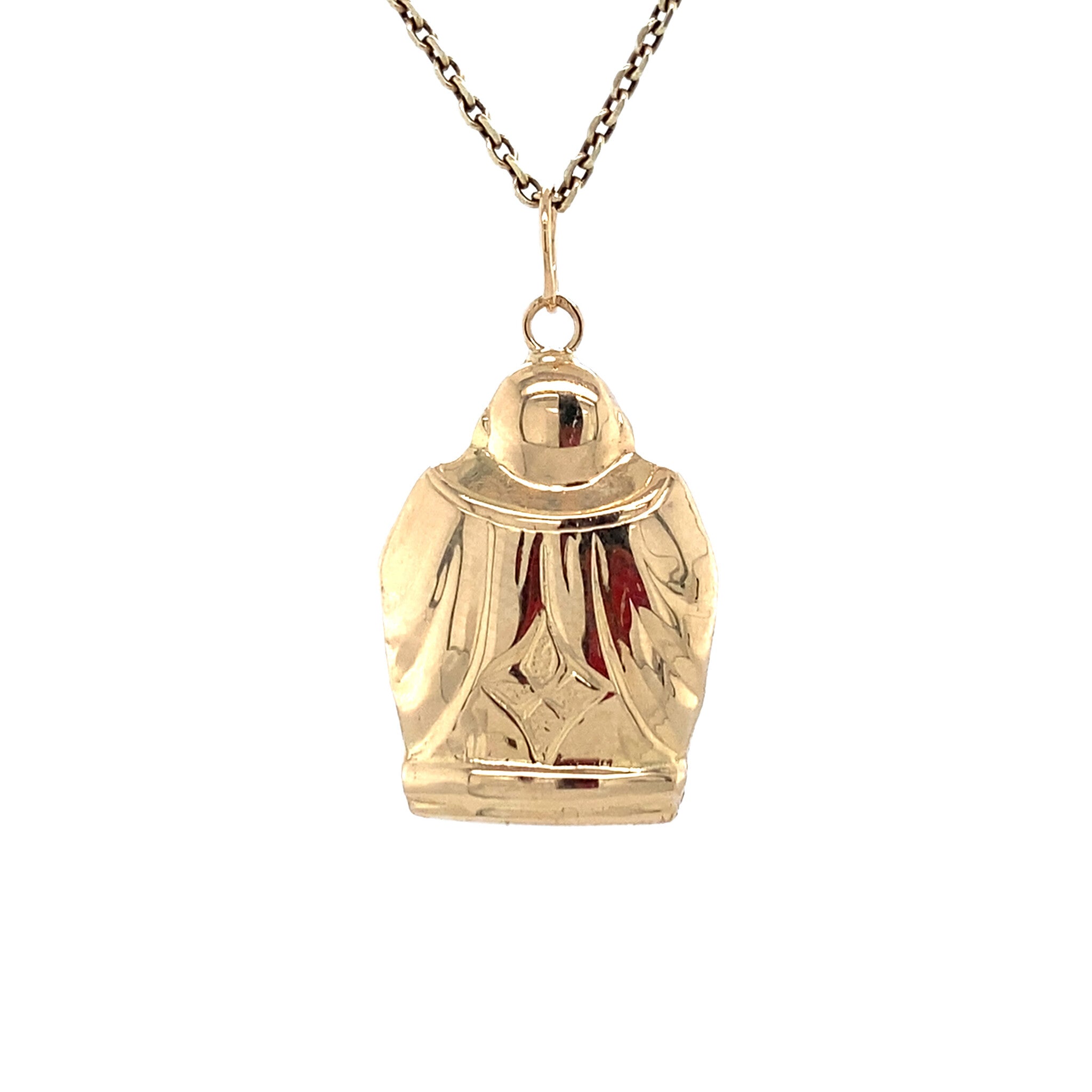 Gold vintage Buddha pendant 14 kt
