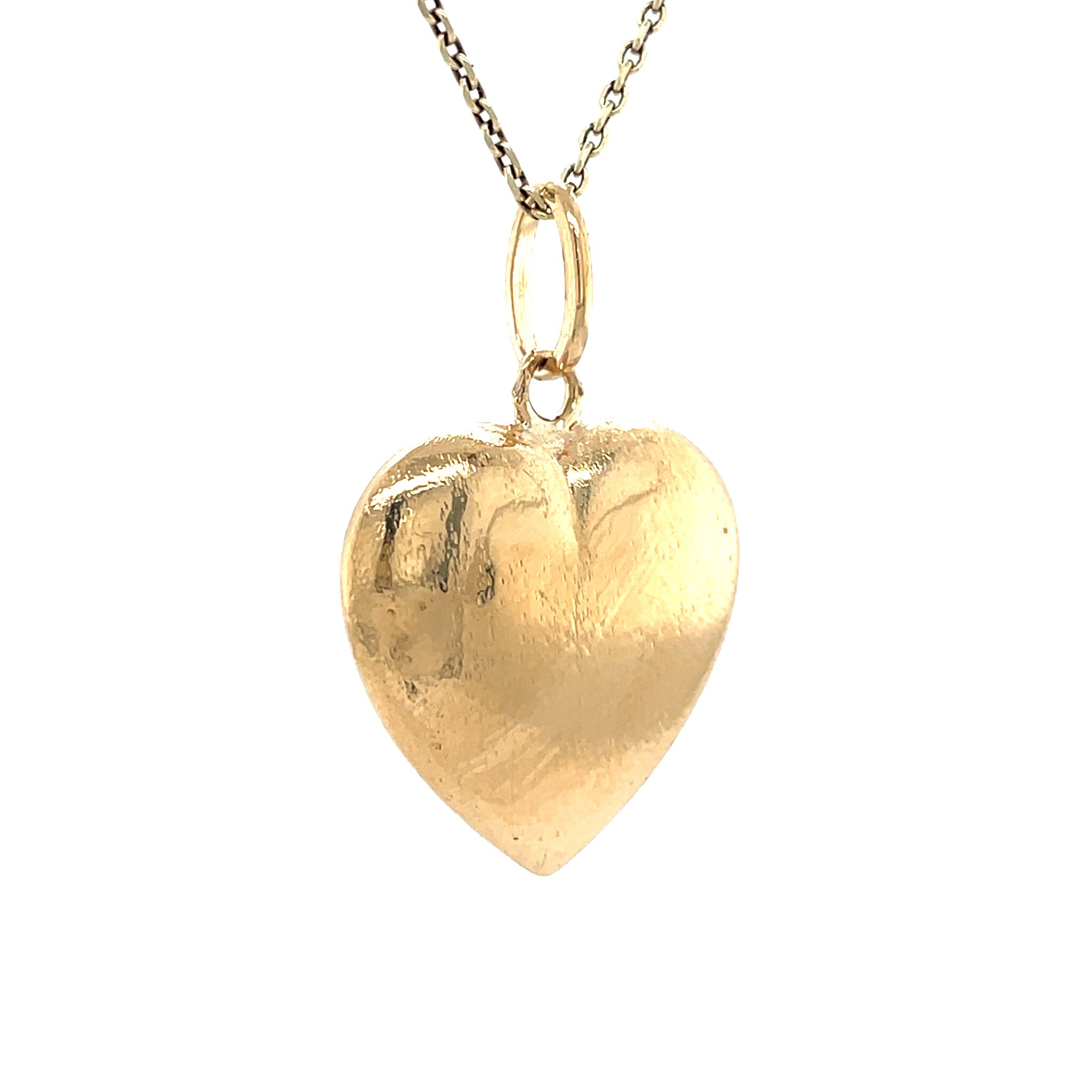 Gold vintage heart pendant 14 kt