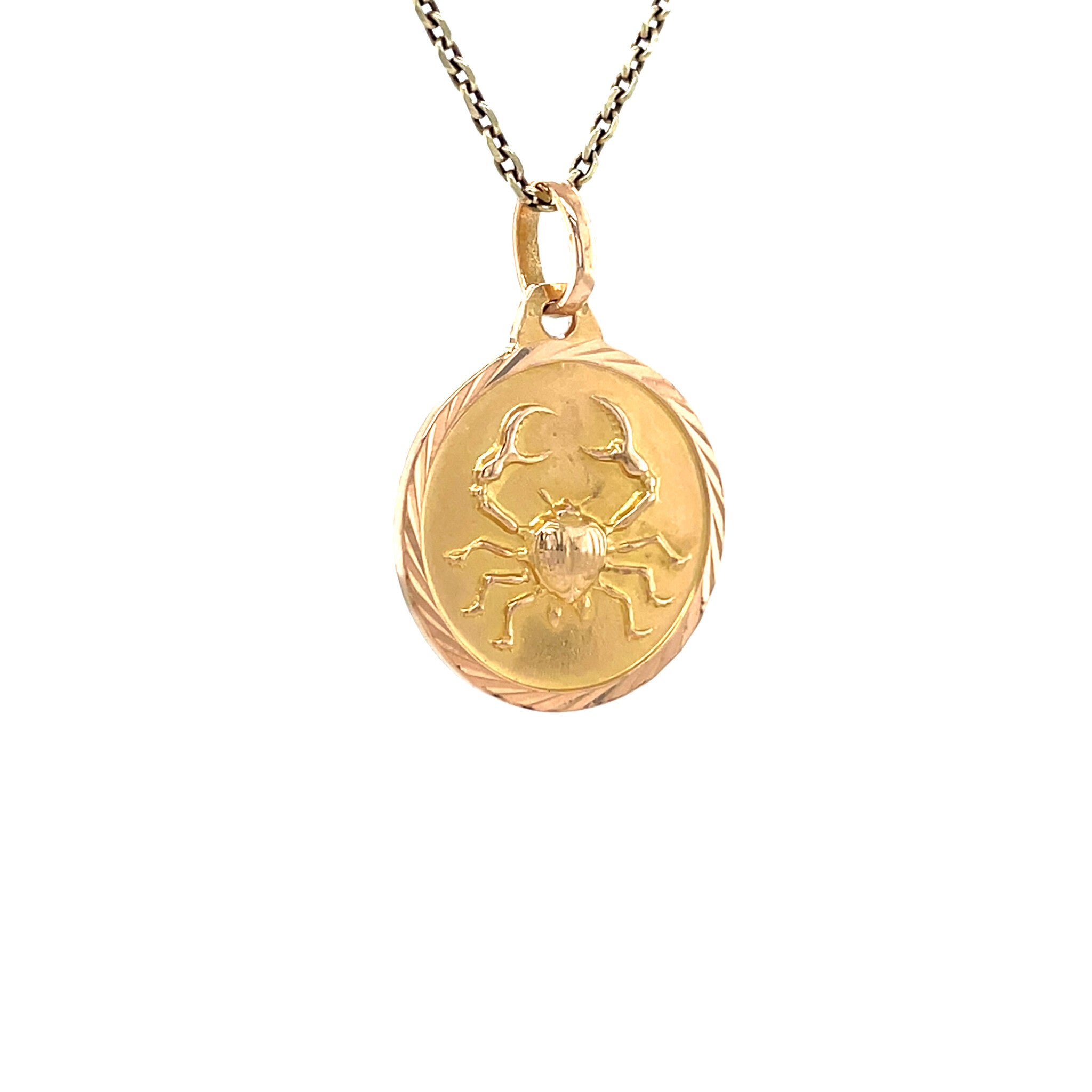 Gold vintage lobster pendant 14 kt