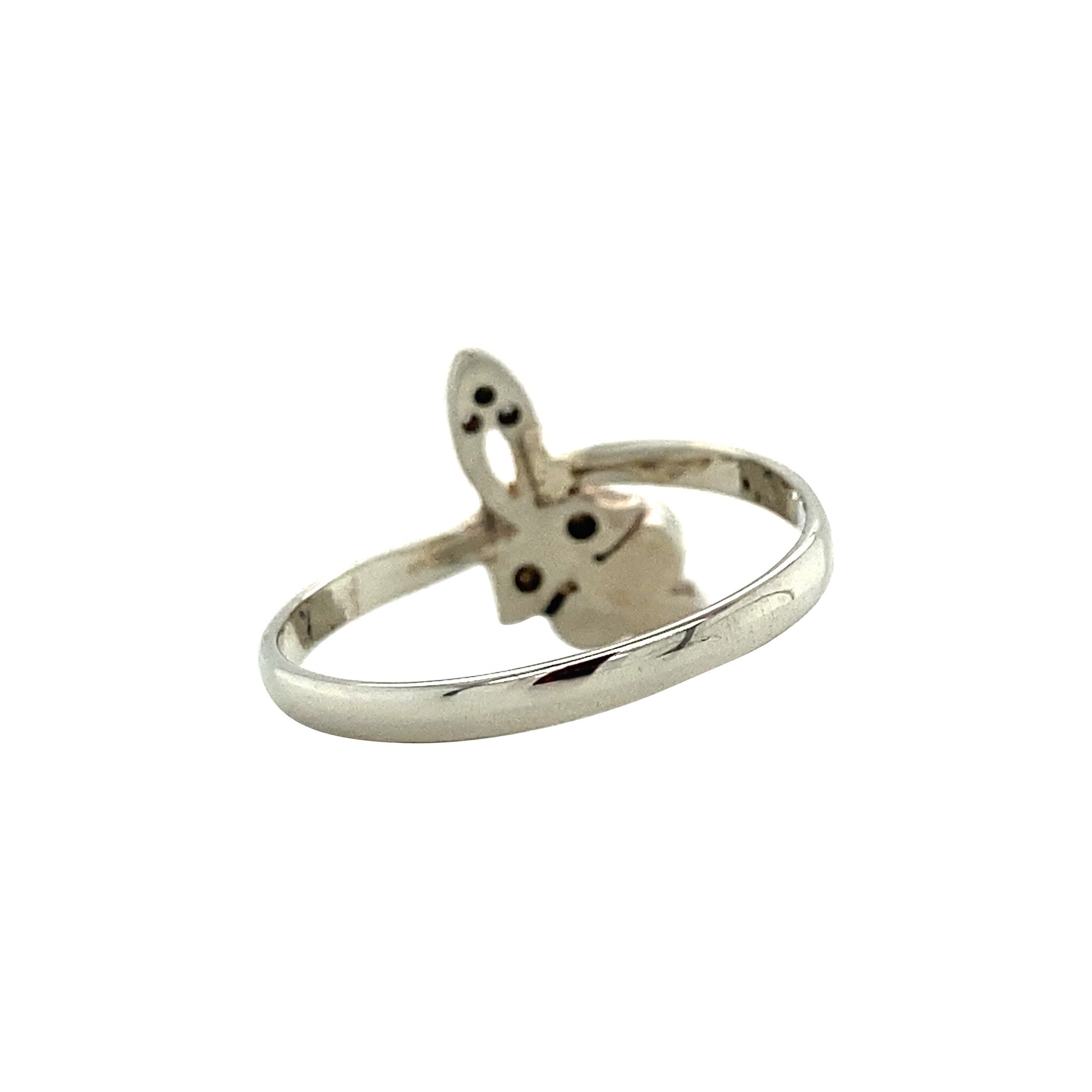 Witgouden ring met roosdiamant 14 krt/925