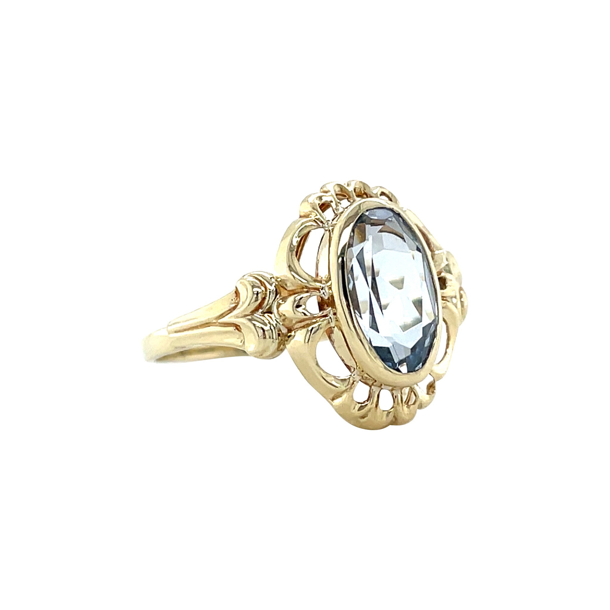 Gouden vintage ring met spinel 14 krt