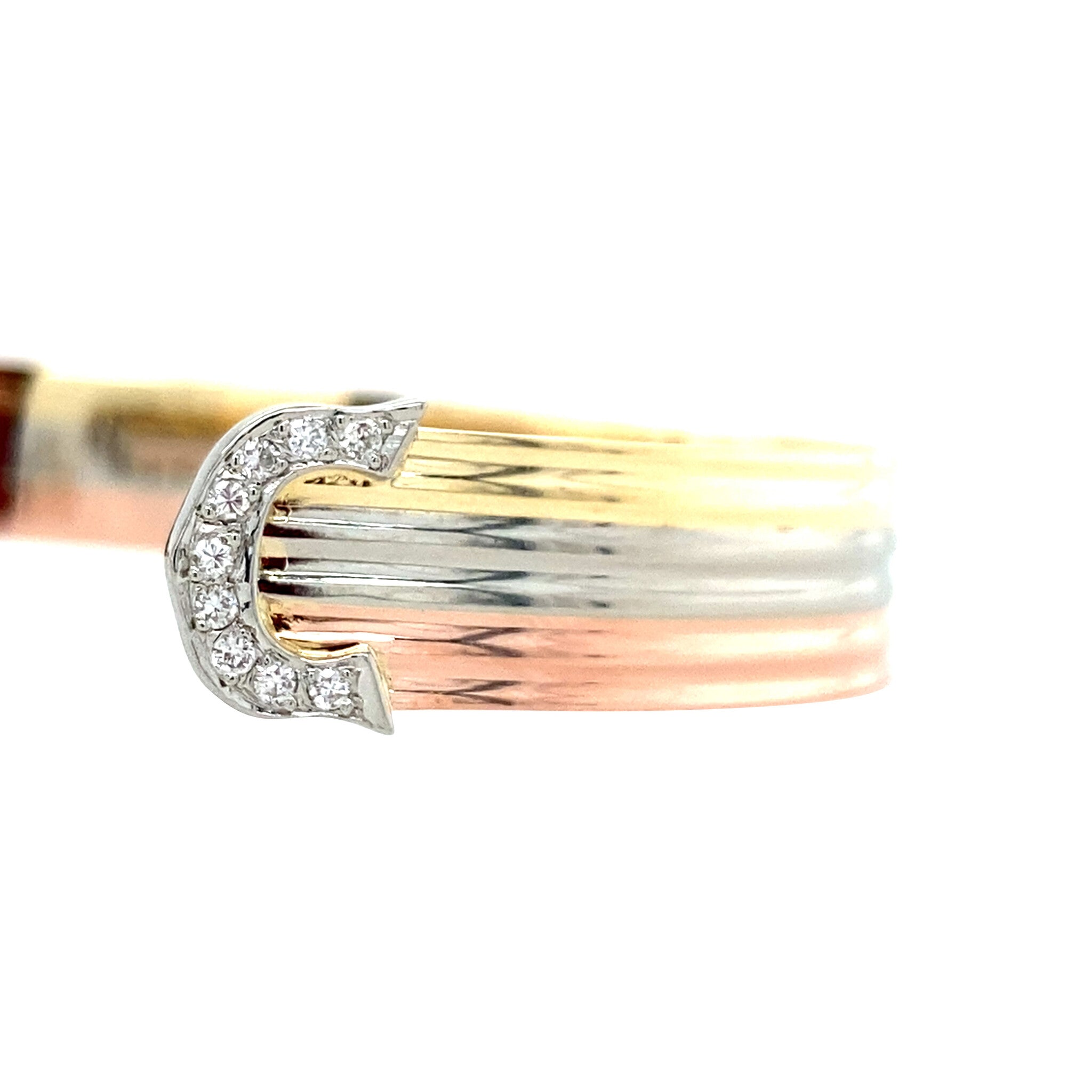 Gouden vintage bangle met diamant 14 krt