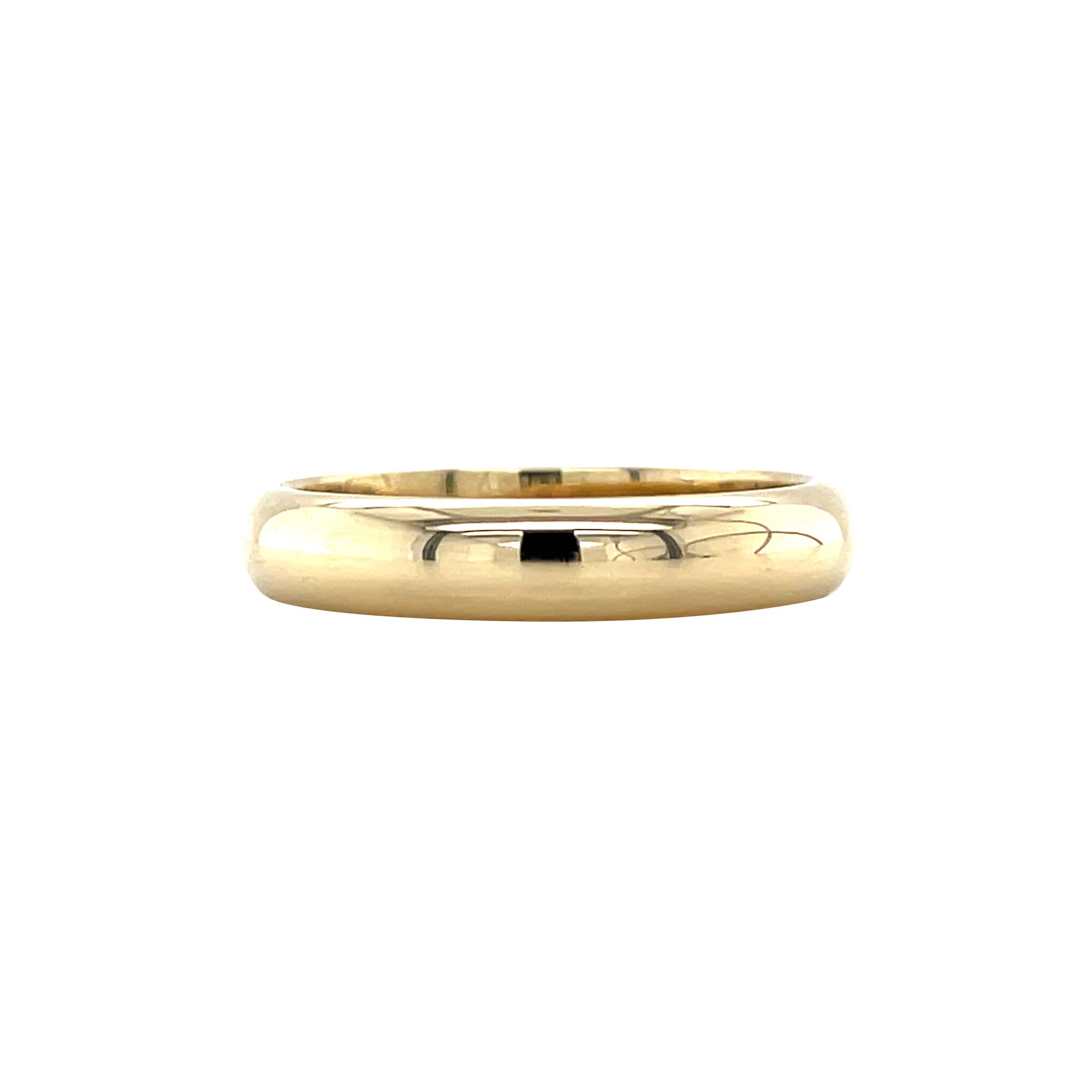 Gouden vintage gladde trouw ring 14 krt