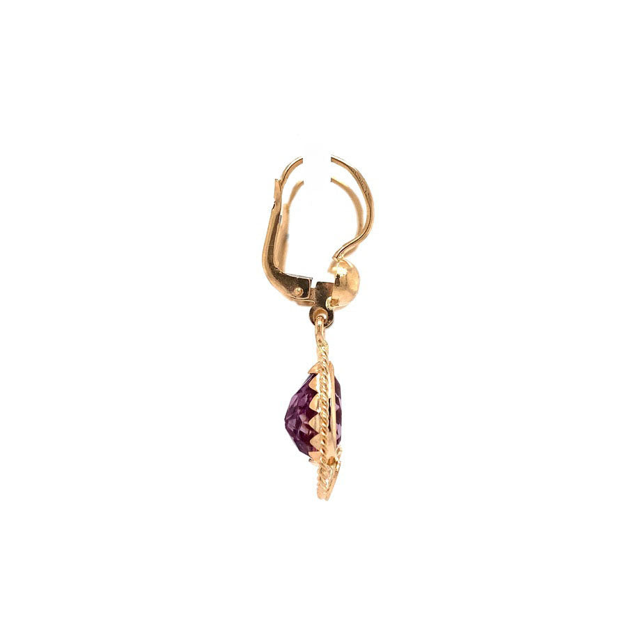 18 kt rose gold earrings with colored gemstone