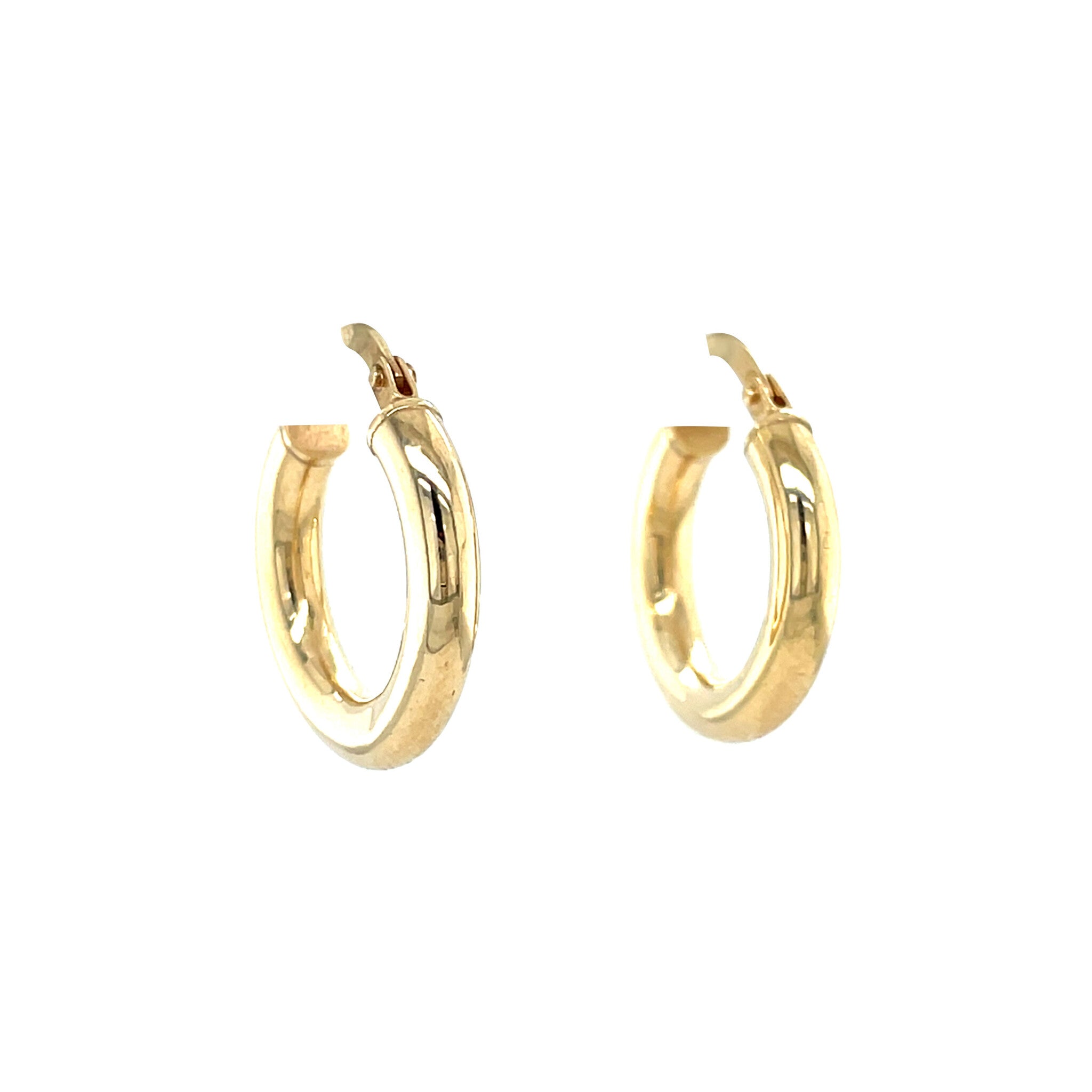 Smooth hoop earrings 9 kt