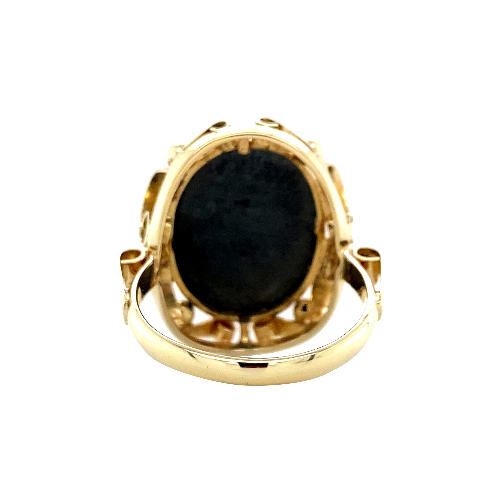 Gold ring with hematite 14 kt