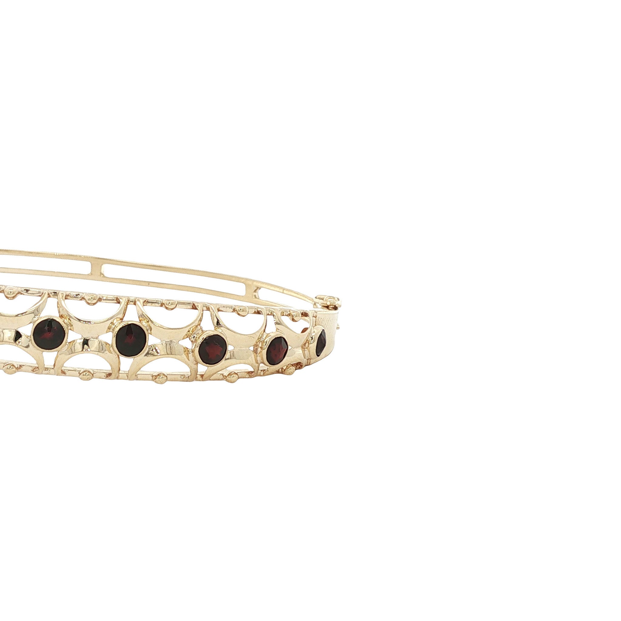 gold bangle with garnet 14 kt