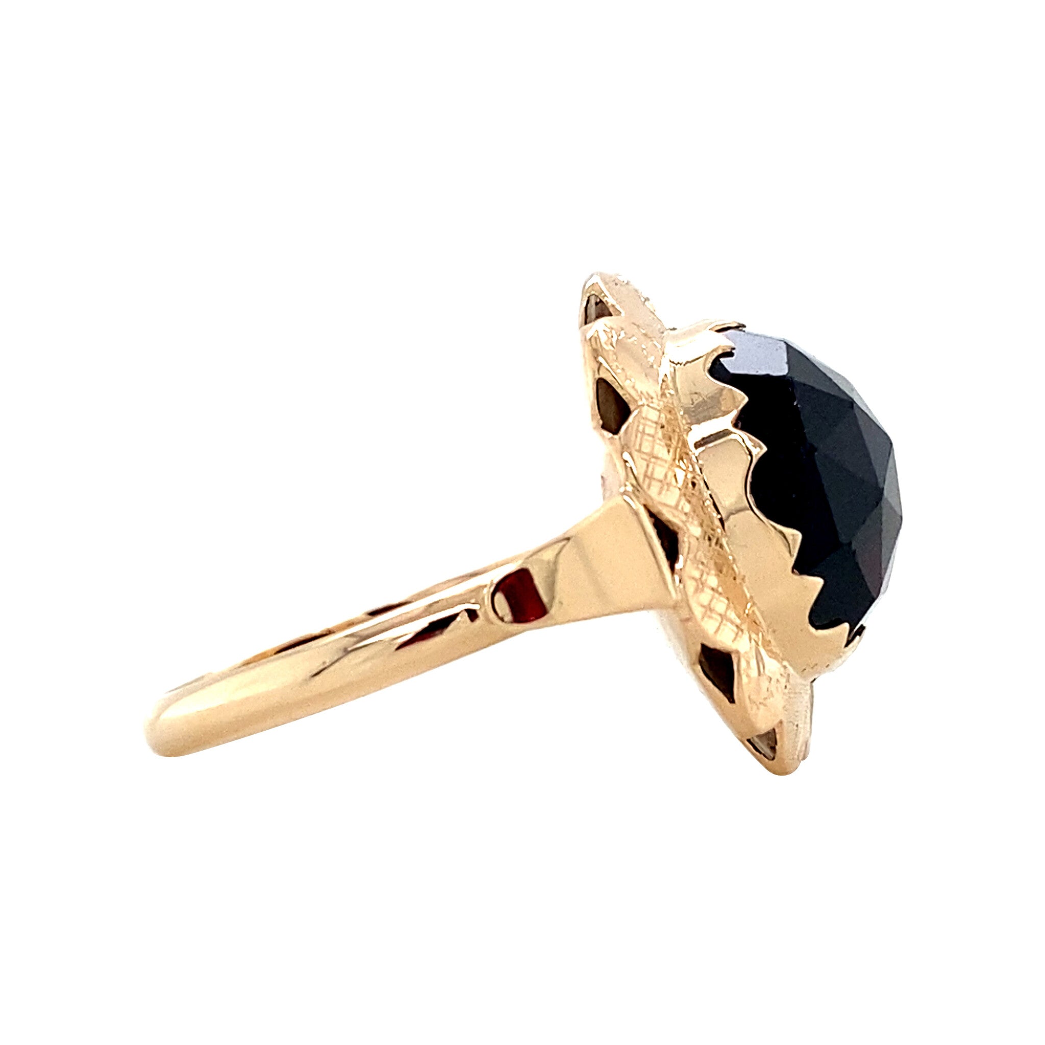 Gouden ring met granaat 14 krt