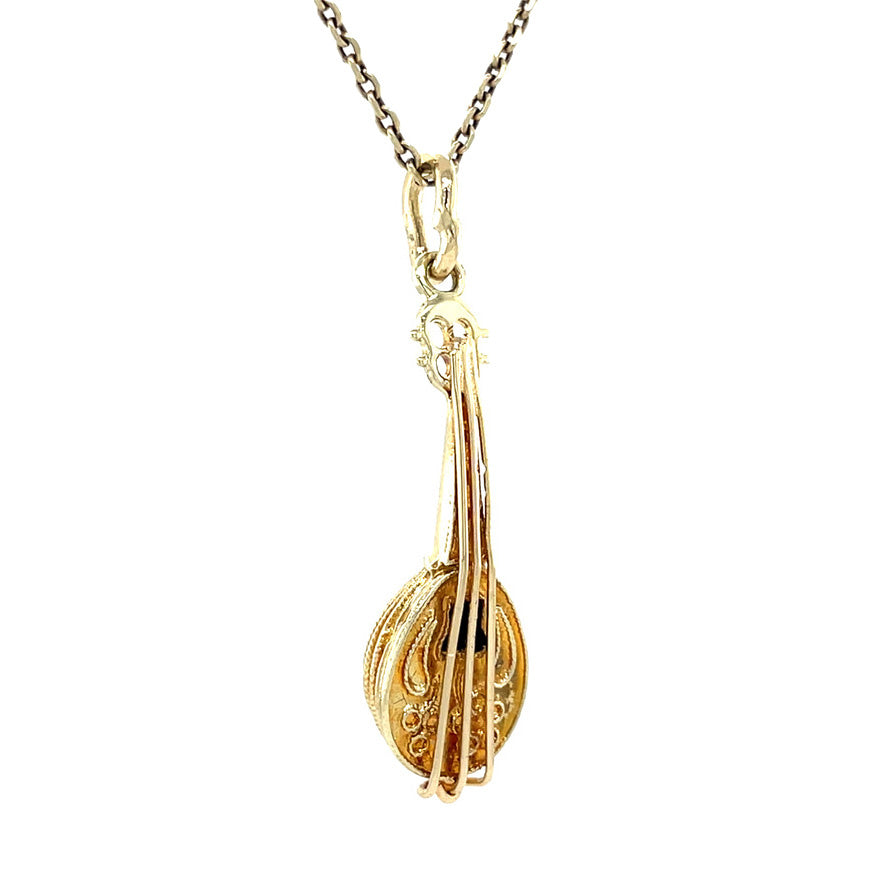 Gouden vintage mandoline hanger 14 kt