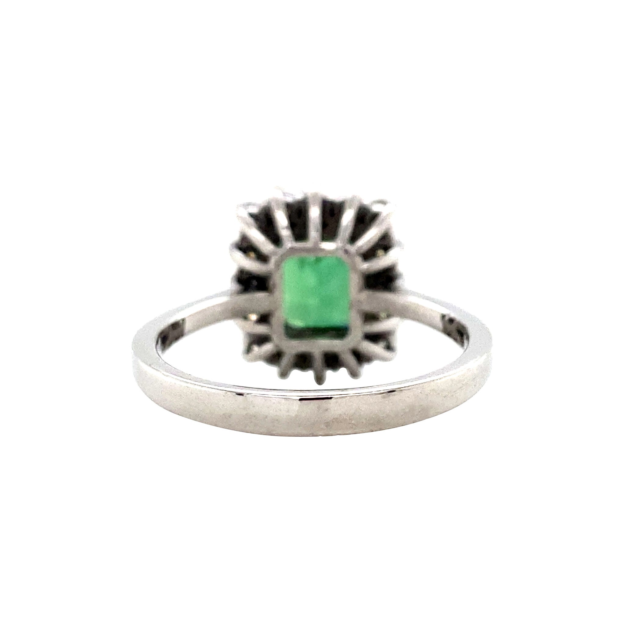 Witgouden entourage ring met toermalijn en diamant 14 krt