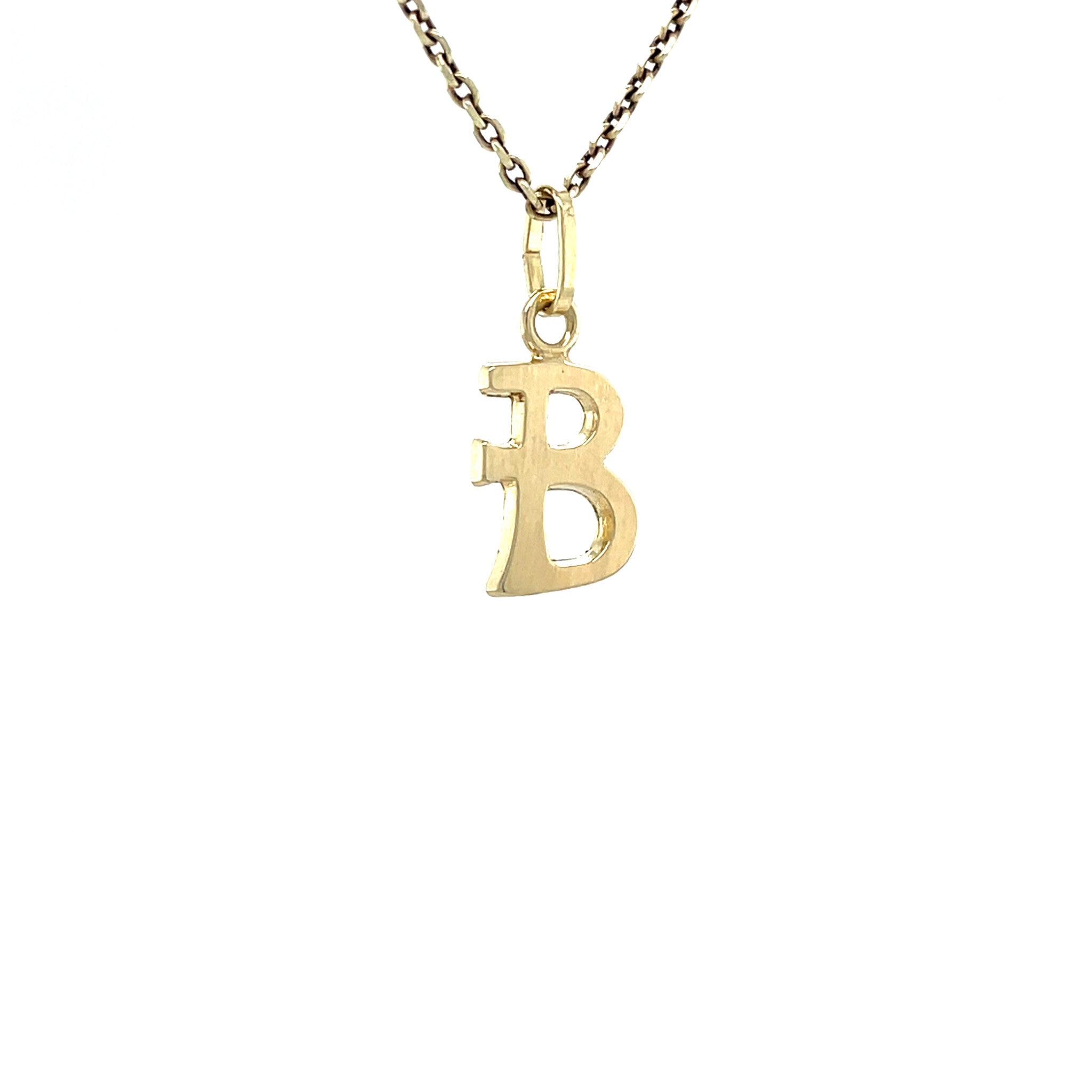 Vintage gold letter B pendant, 14 kt