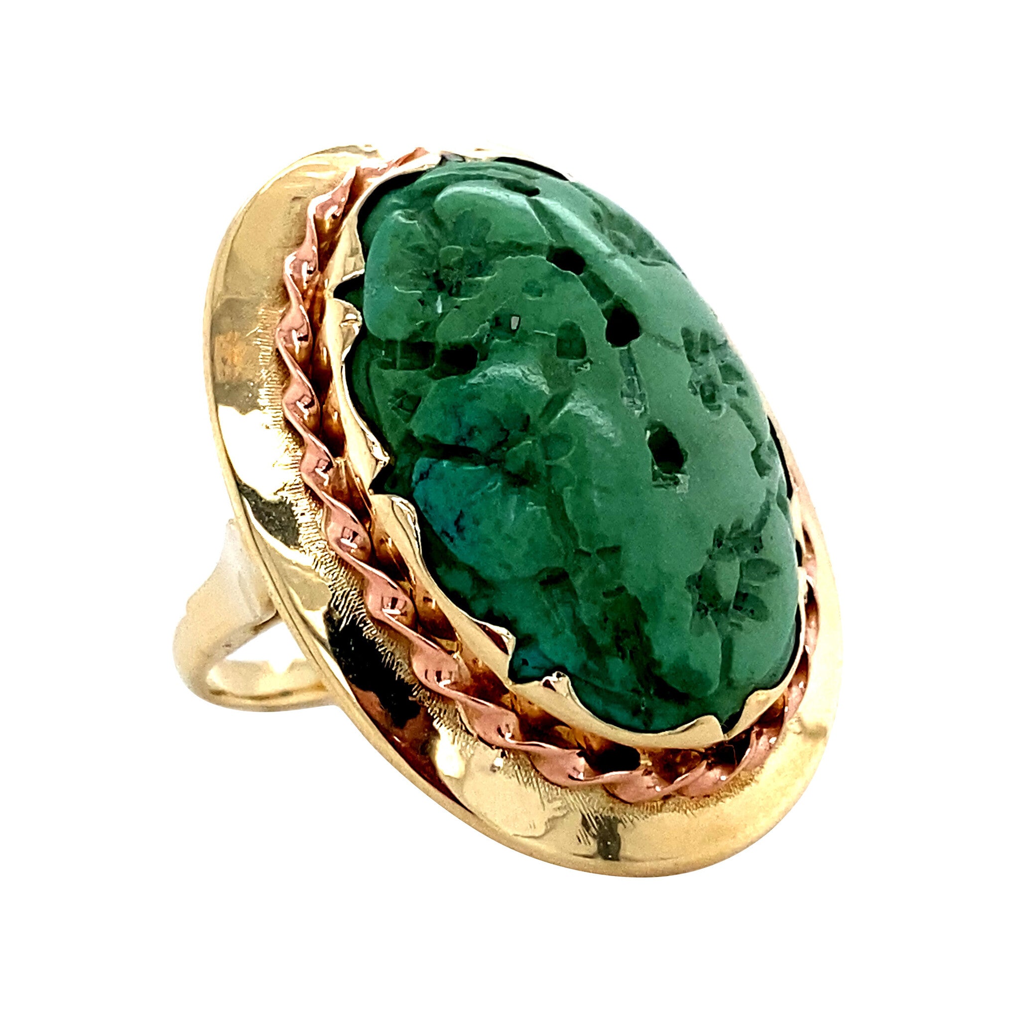 Gold ring with turquoise 14 kt