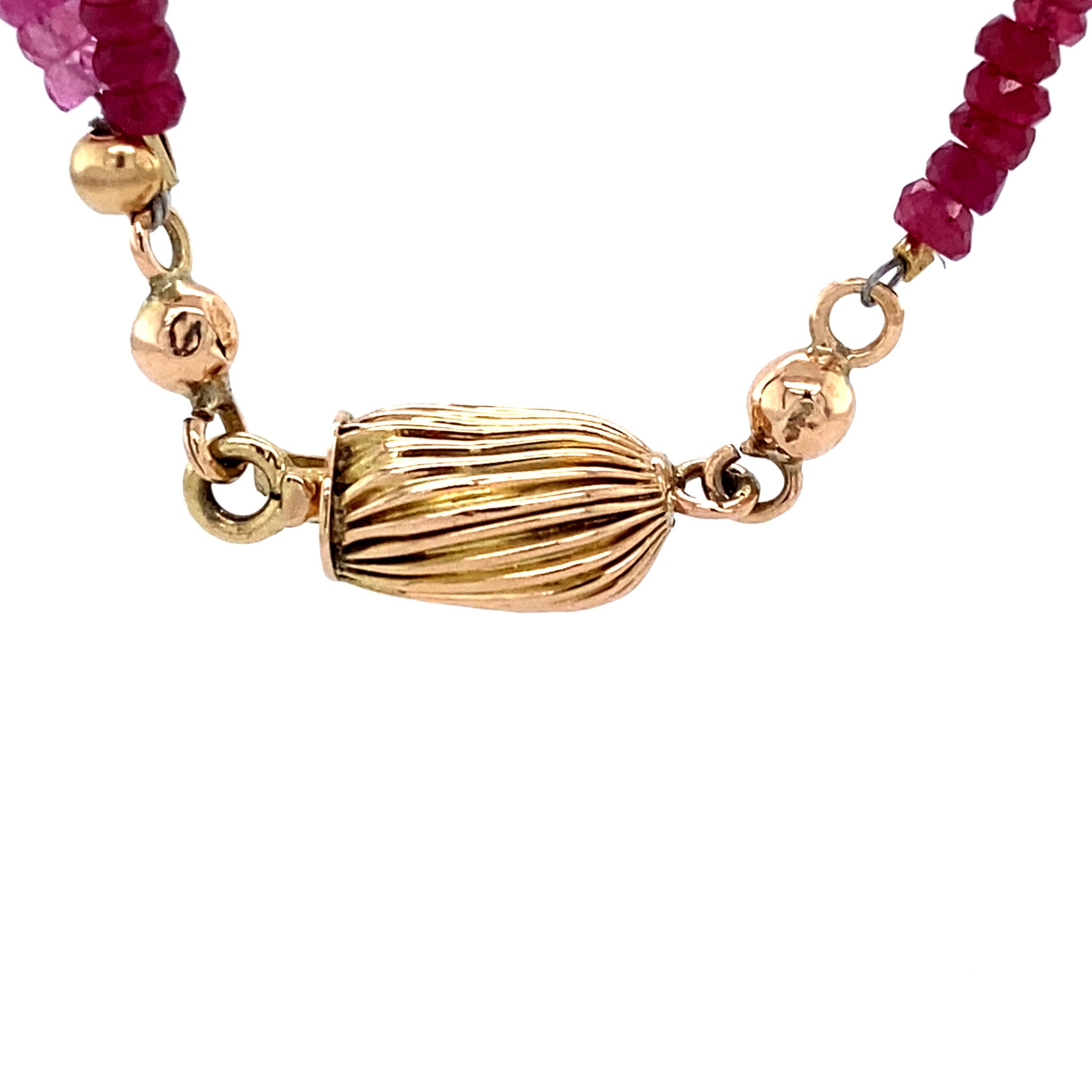 Gold necklace with ruby 14 krt
