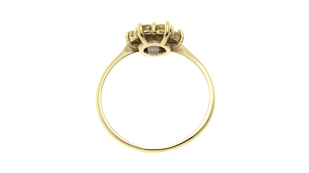 Gouden entourage ring met diamant 14 krt