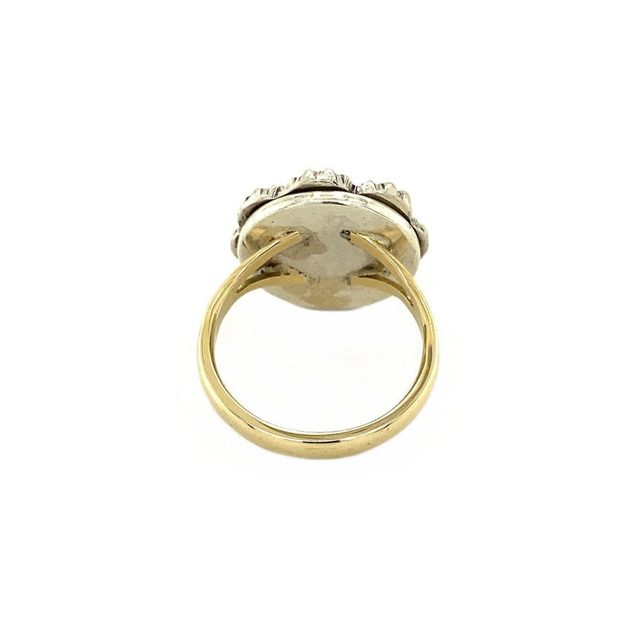Gouden entourage ring met roosdiamant 14 krt/925