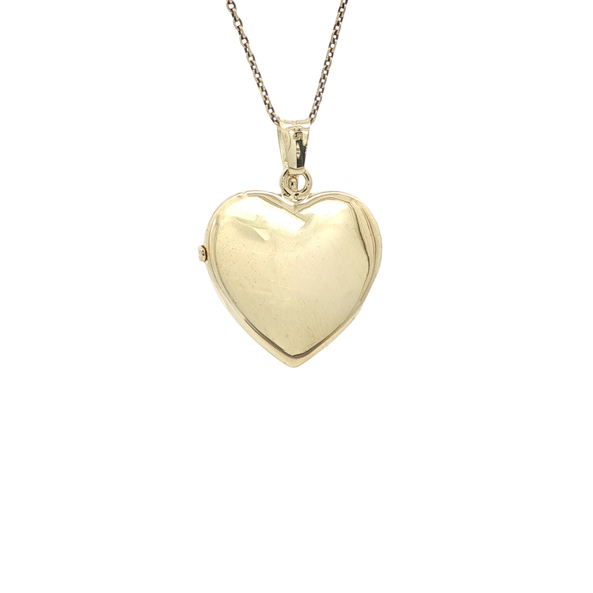 Gouden vintage hart medaillon met gravure 14 kt