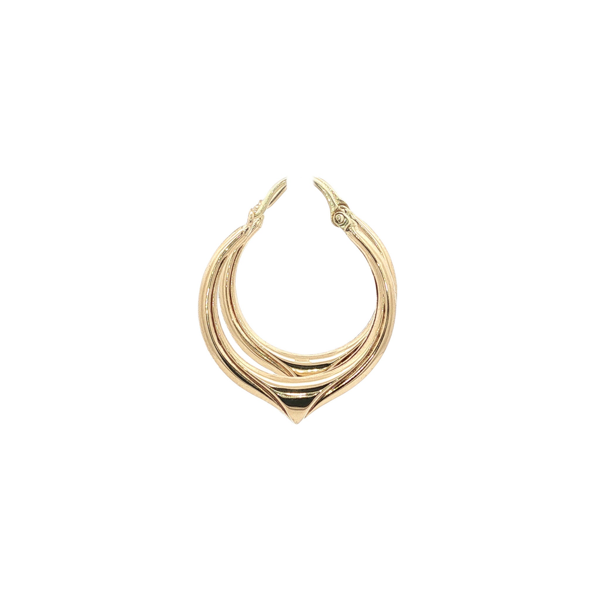 Gouden vintage fantasie oorringen 14 kt