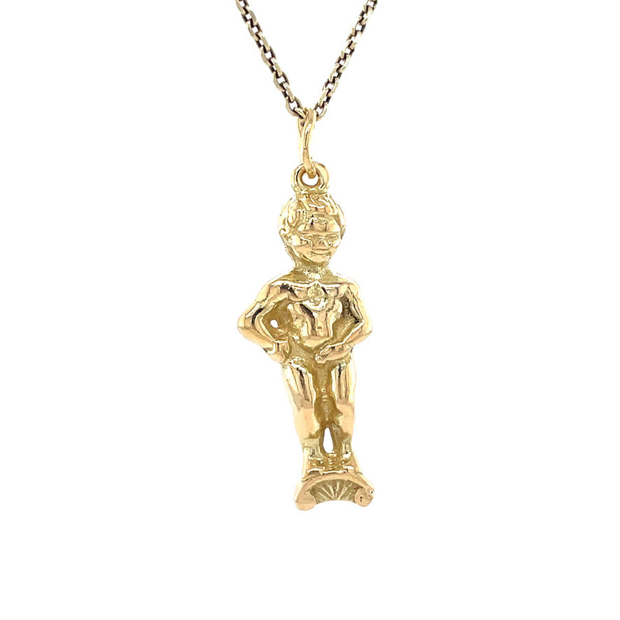 Gouden vintage Manneke pis hanger 18 krt