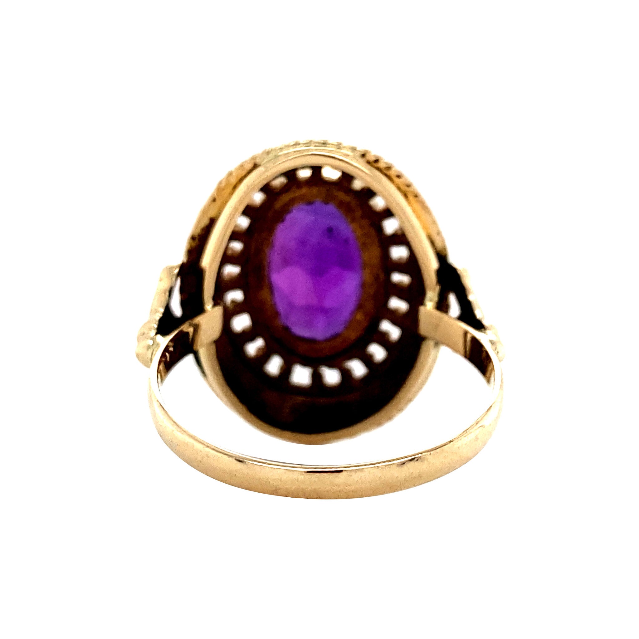 Gouden ring met amethist 14 krt