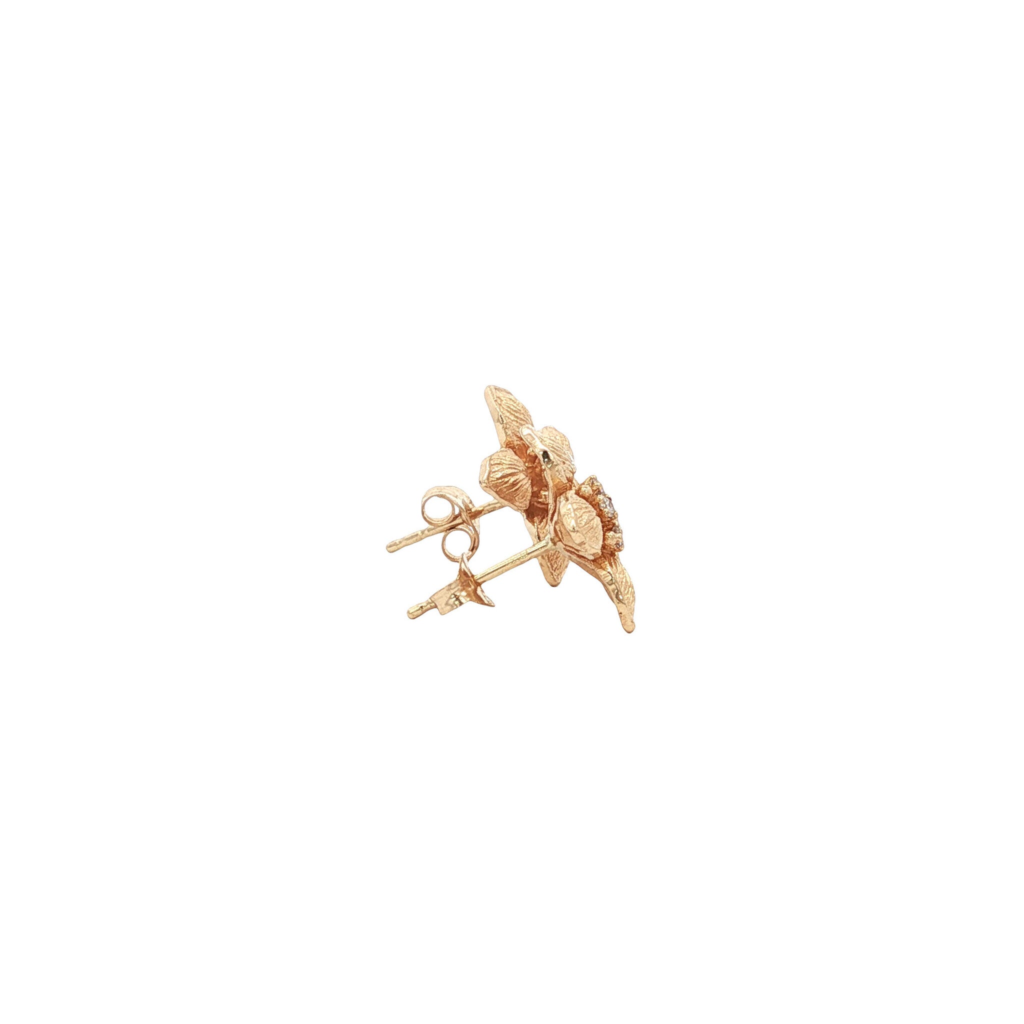 Gold earrings with diamond 14 kt