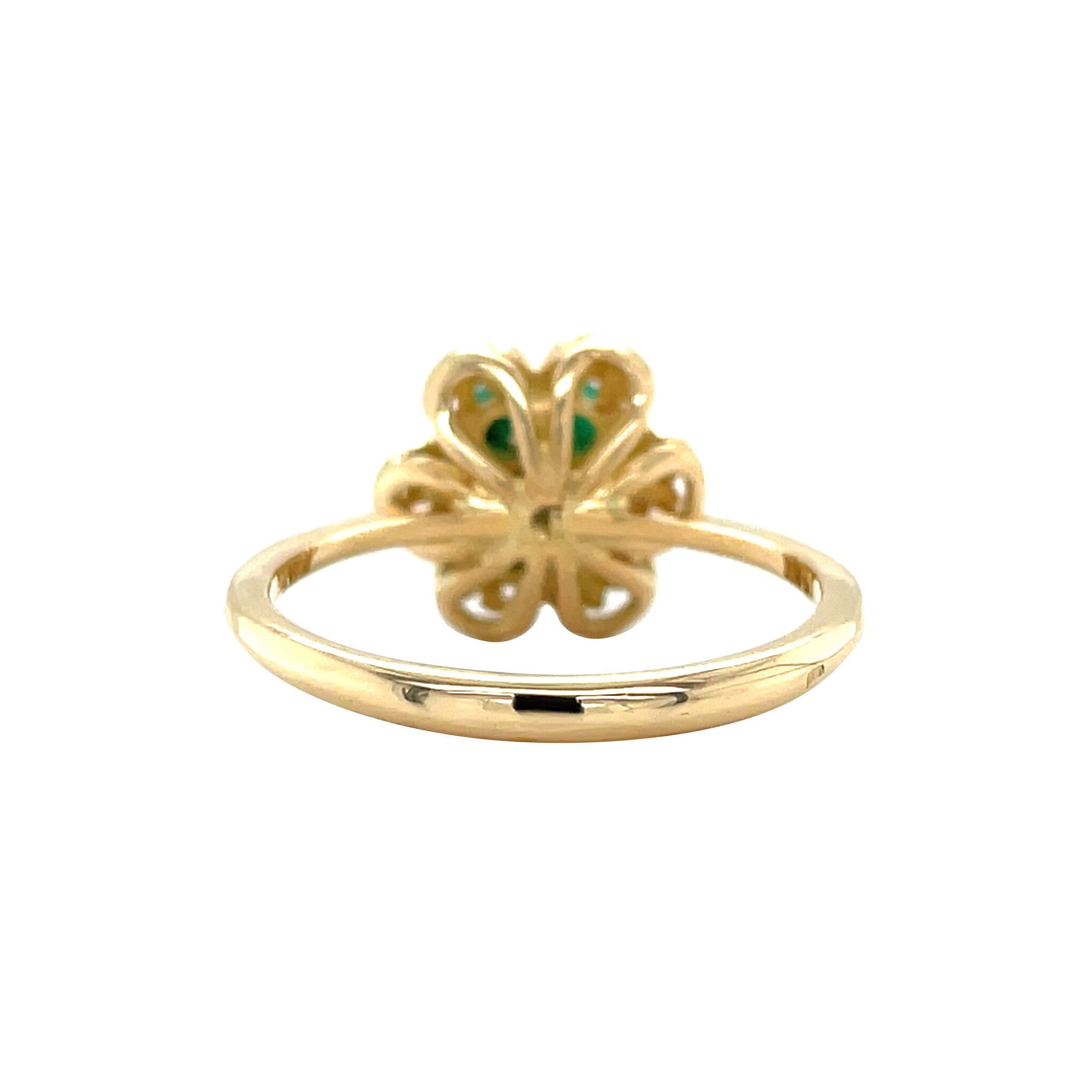 Gouden vintage entourage ring met turkoois 18 kt