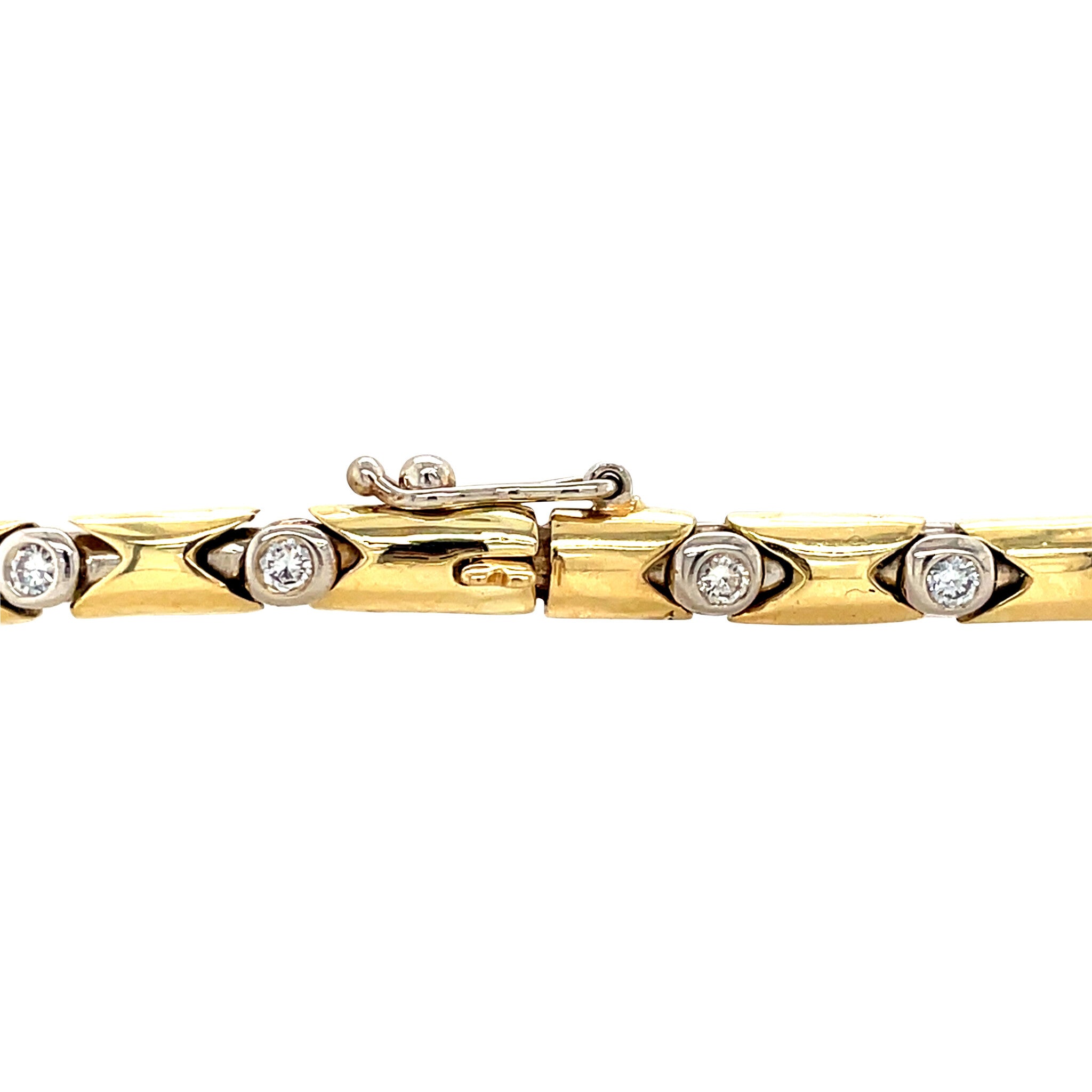 Gouden vintage armband met diamant 18 krt