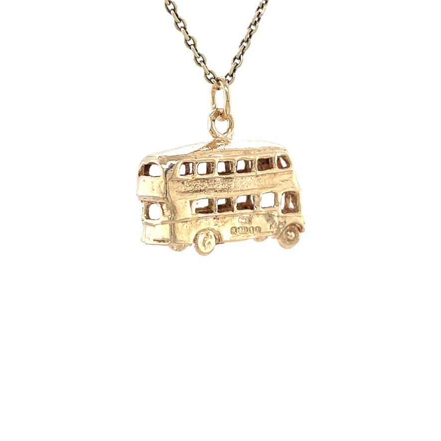 Gouden vintage bus hanger 14 krt