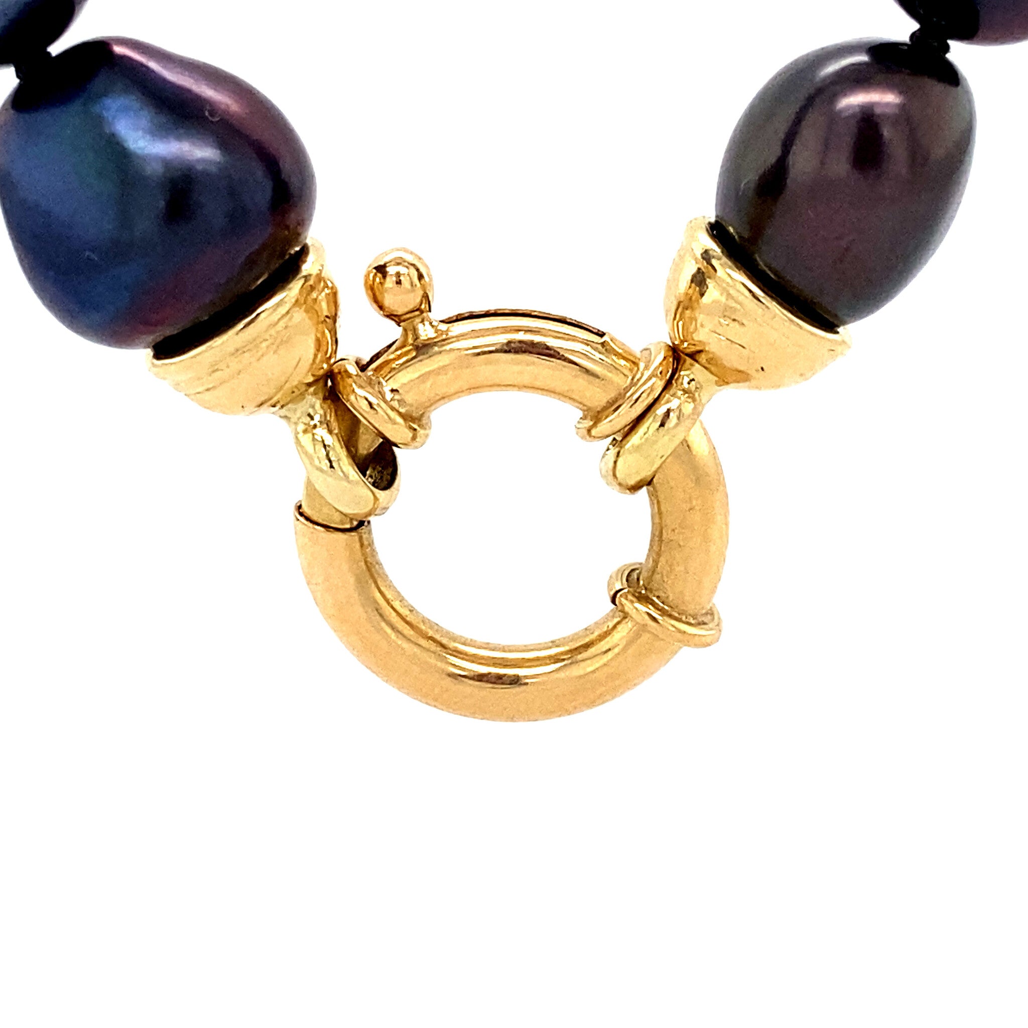 Parel collier met gouden sluiting 14 krt