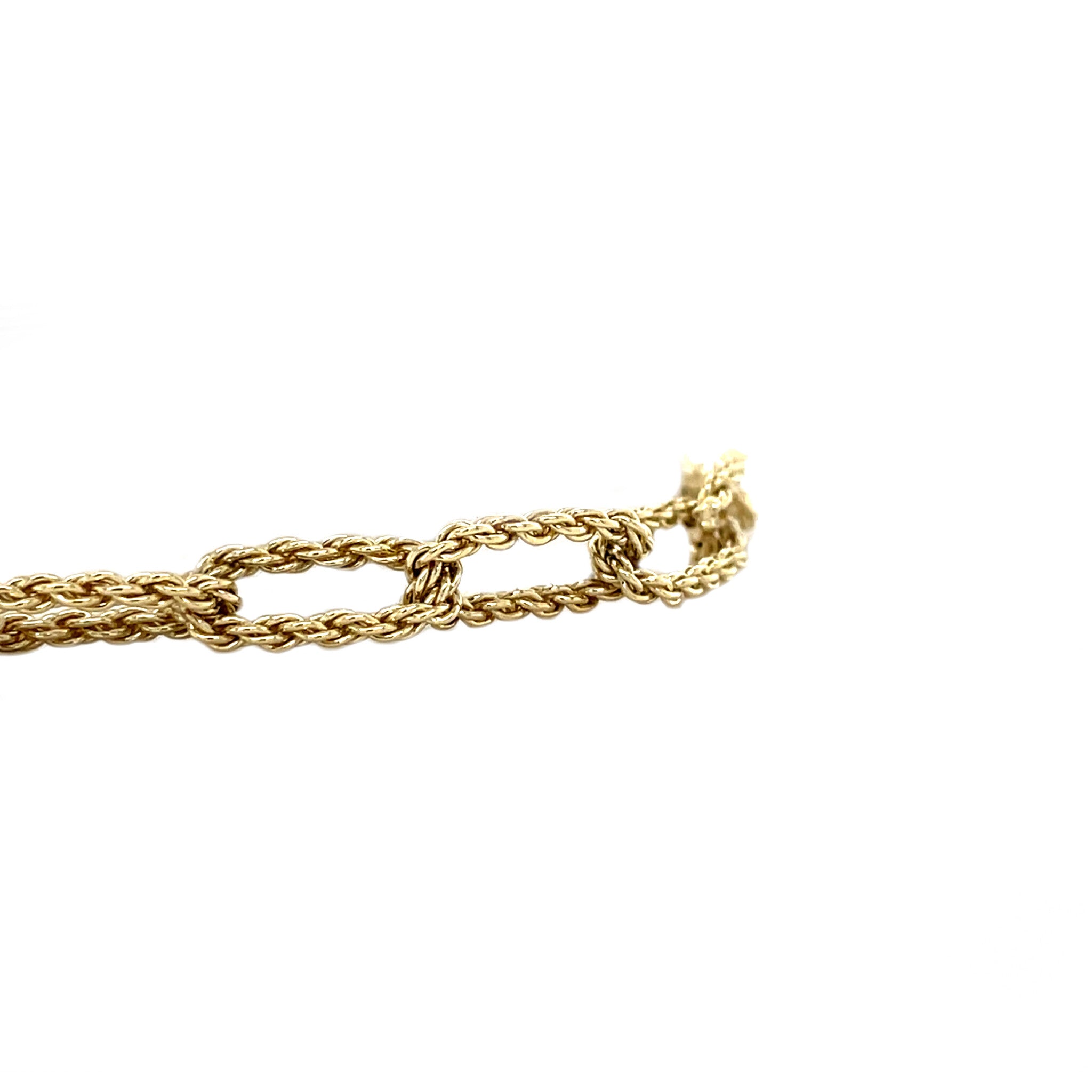 Gouden vintage paperclip armband 14 krt