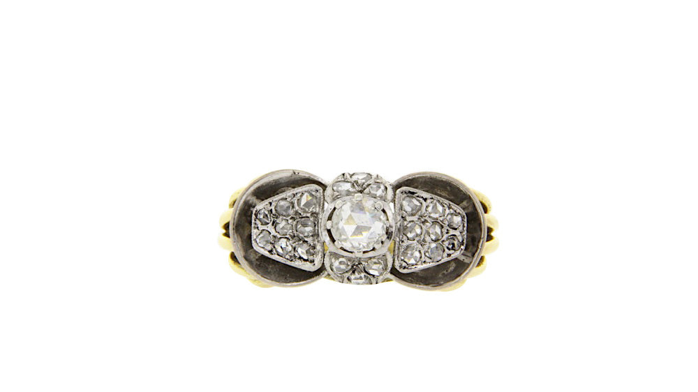 14 kt gold ring with rose diamond