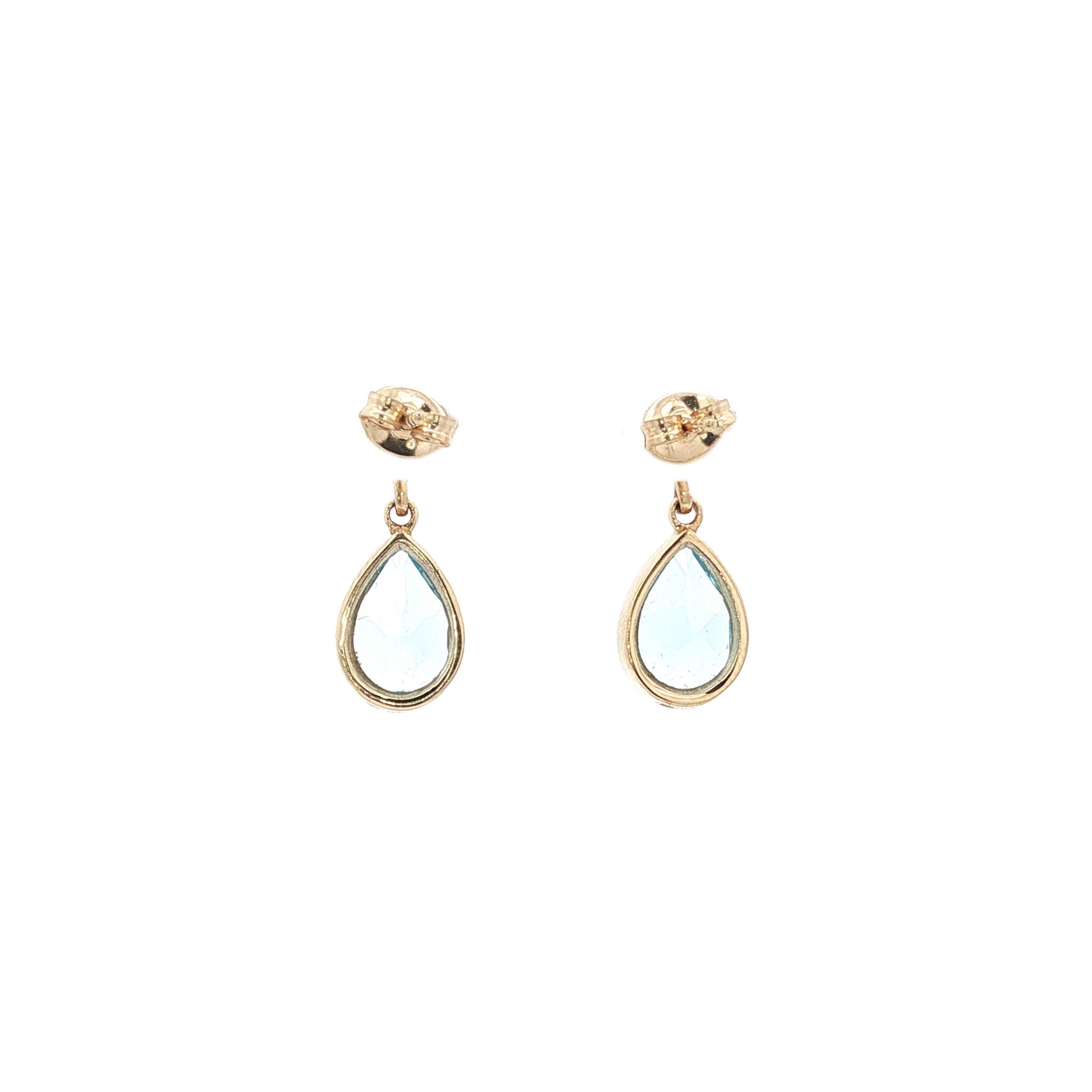 14 kt gold earrings with topaz and diamond
