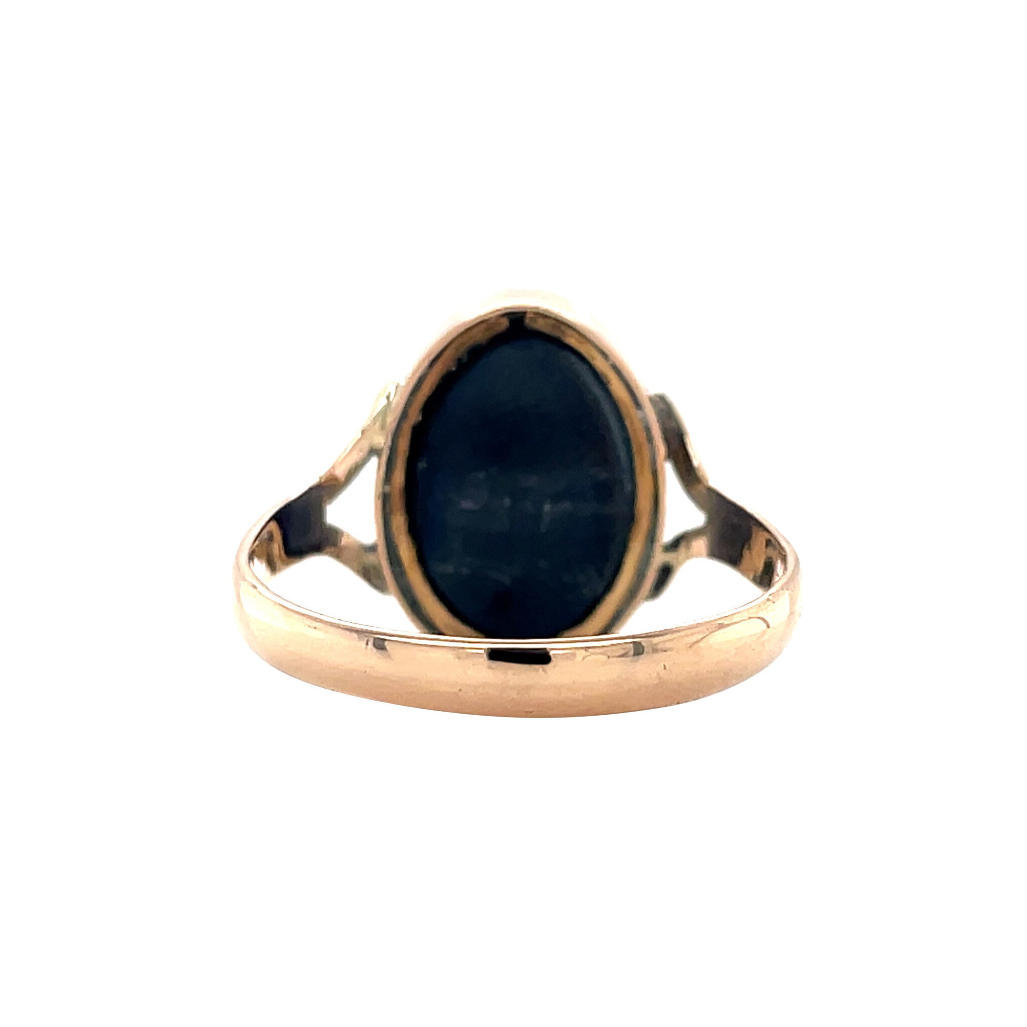 Roségouden vintage zegelring met kleursteen 14 kt