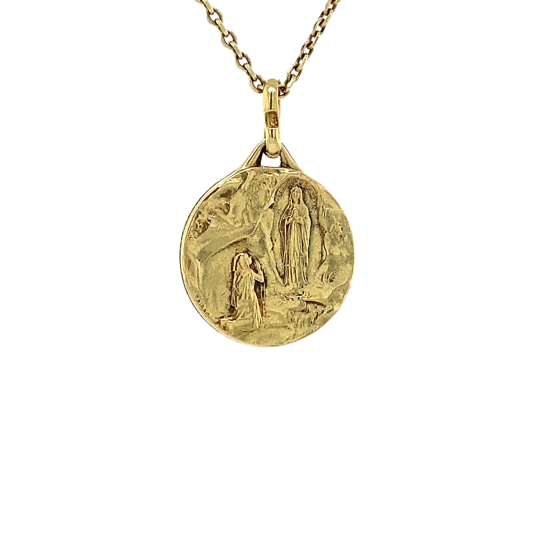Gold pendant saint Mary 14 krt